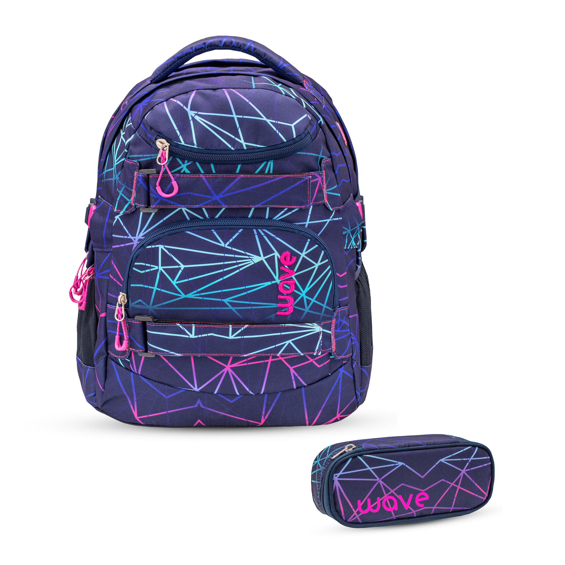 Wave Infinity Schulrucksack Set 2 tlg. "Stripes Purple"