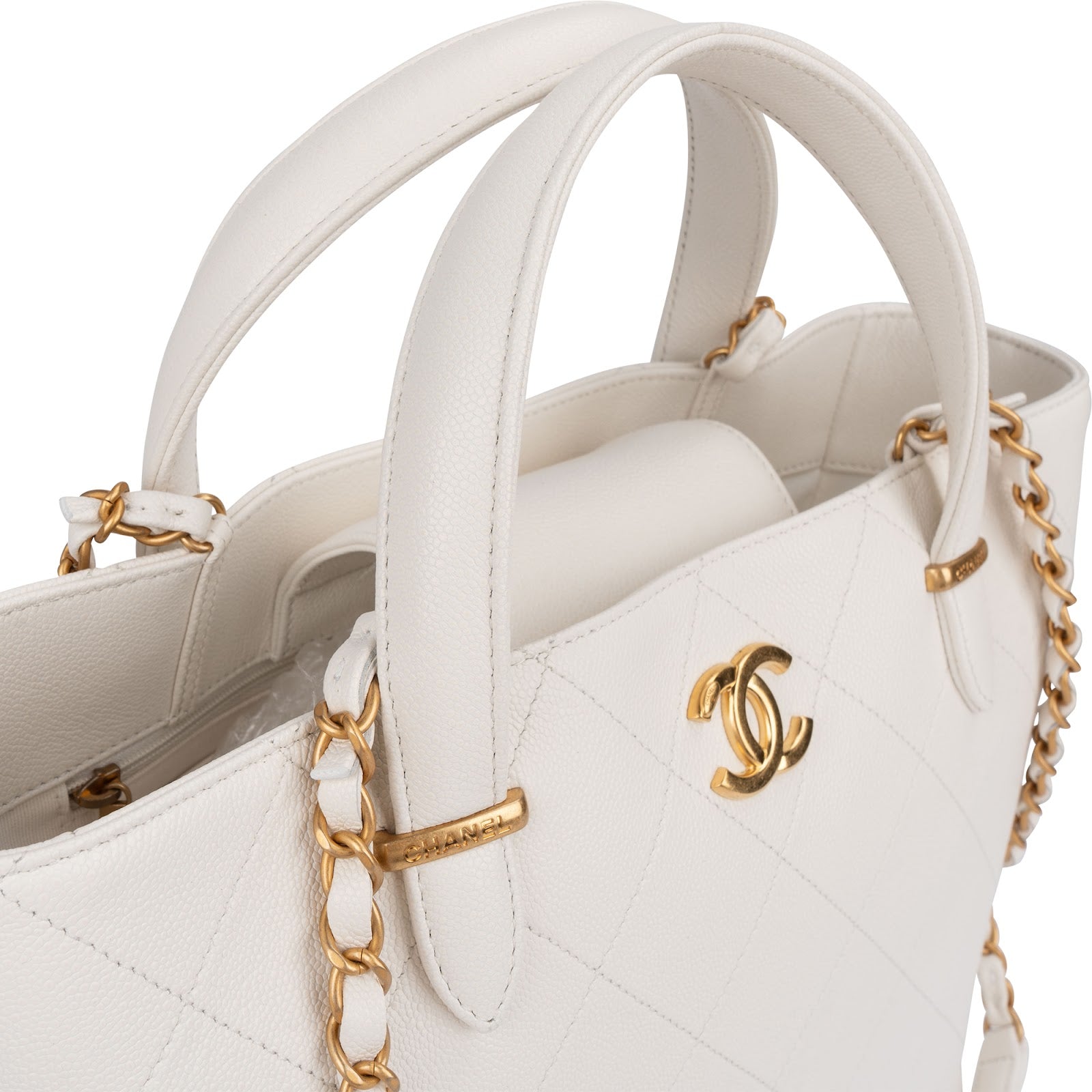 Chanel - Stitching Caviar Leather Handbag