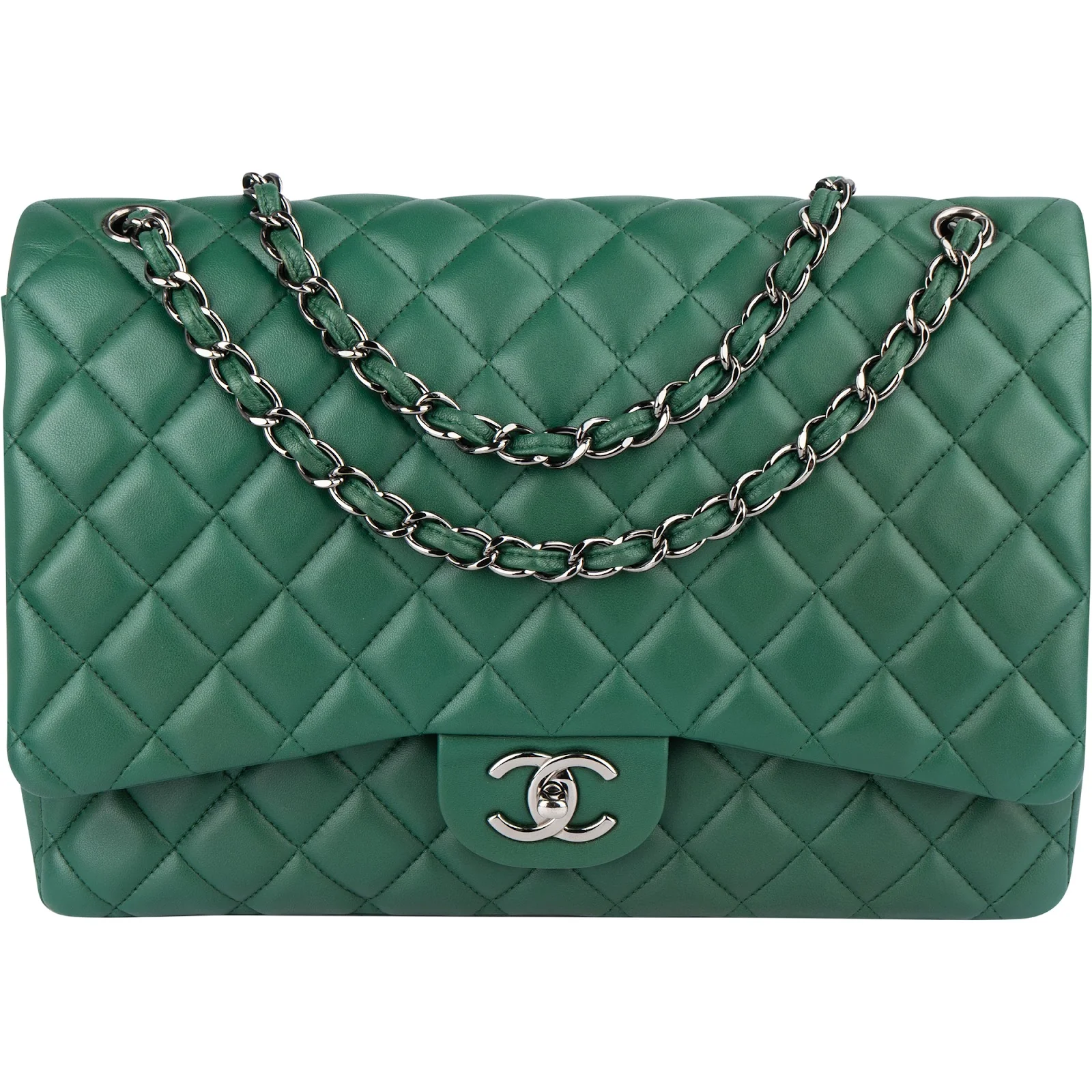 Chanel Quilted Lambskin Maxi Double Flap Crossbody Bag