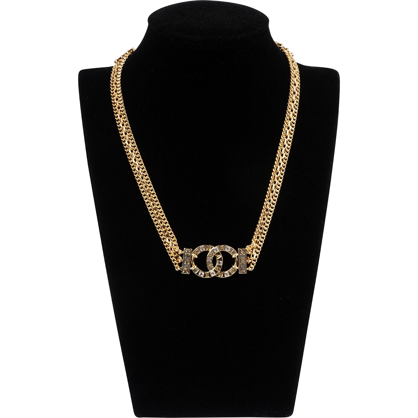 Chanel - Crystal CC Triple Strand Necklace