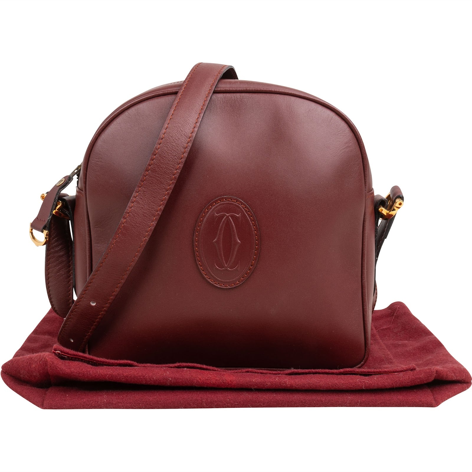 Cartier Bordeaux Leather Mastrine Crossbody Bag