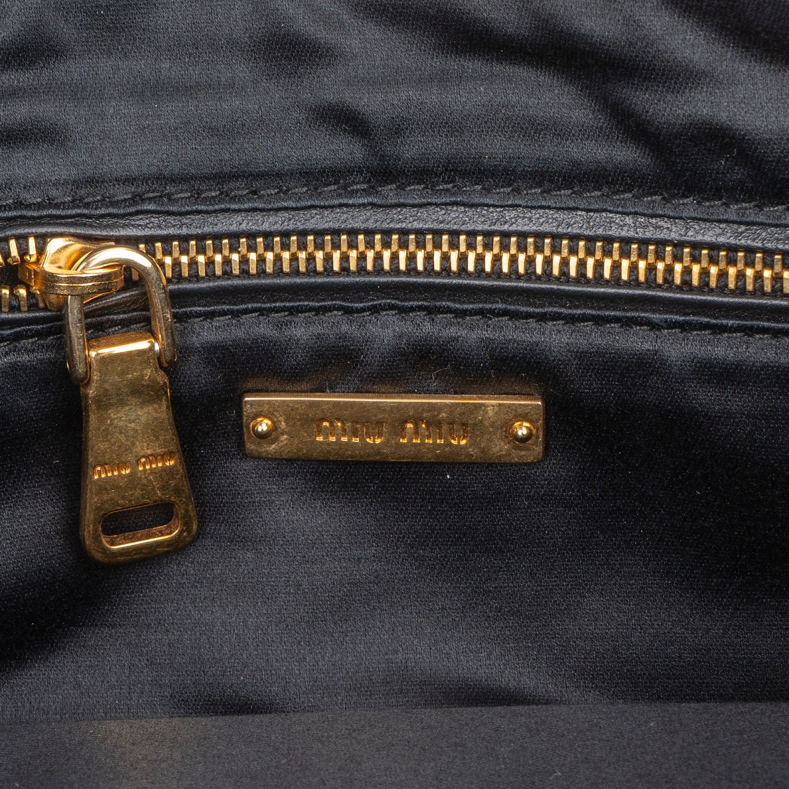 Miu Miu Black Leather Studded Clutch Bag