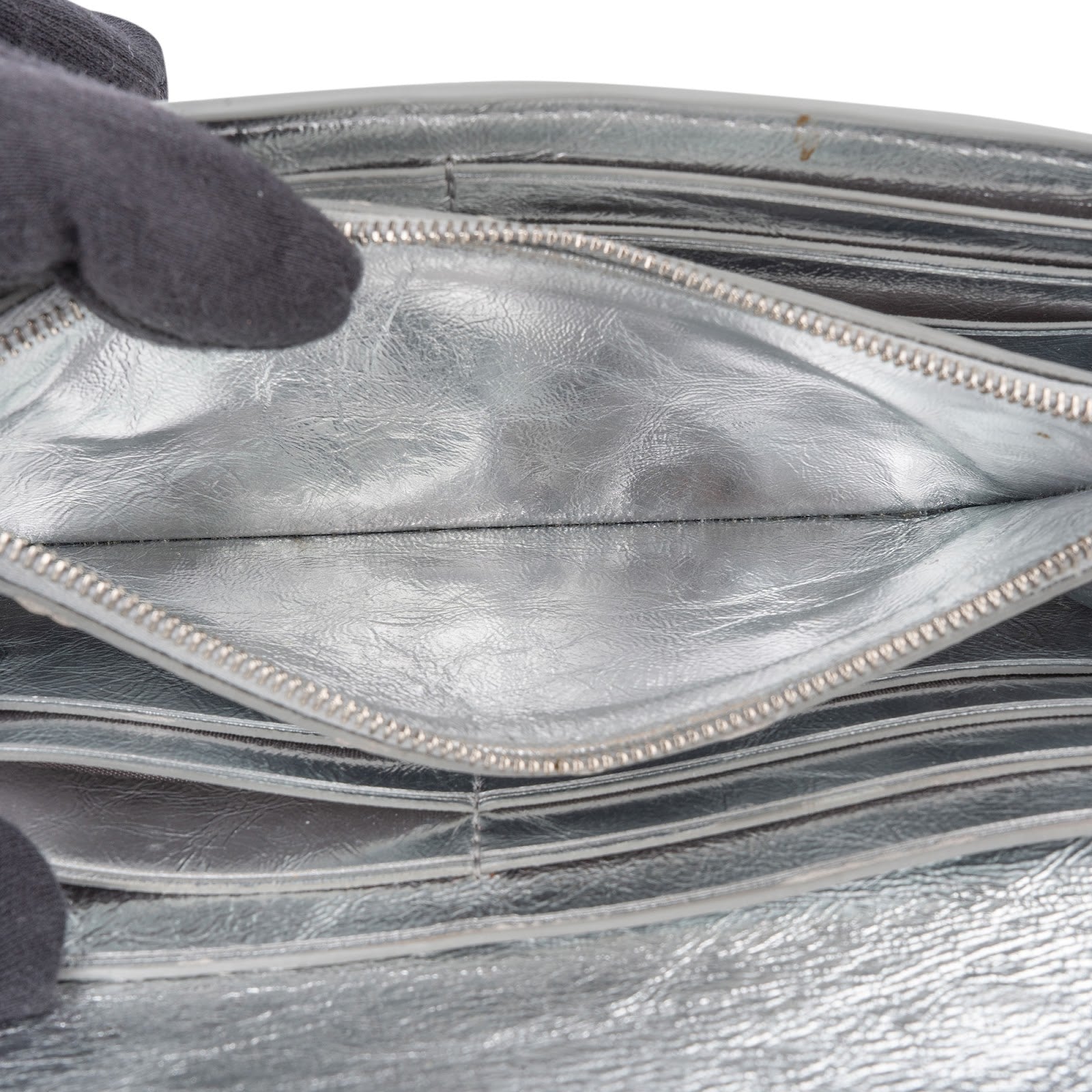Portefeuille Continental en cuir Intrecciato métallisé de Bottega Veneta