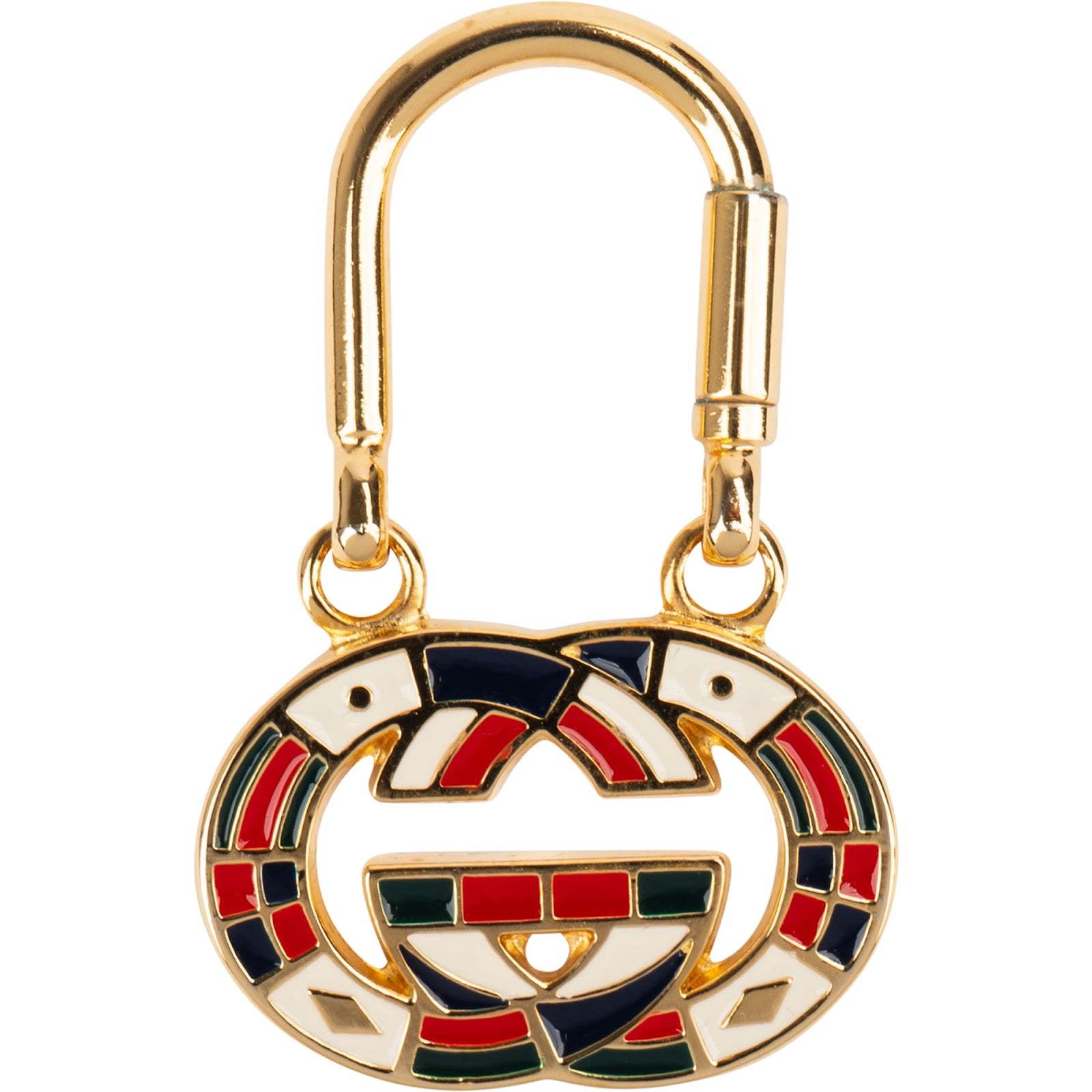 GUCCI - Enamel Interlocking G-sleutelhanger