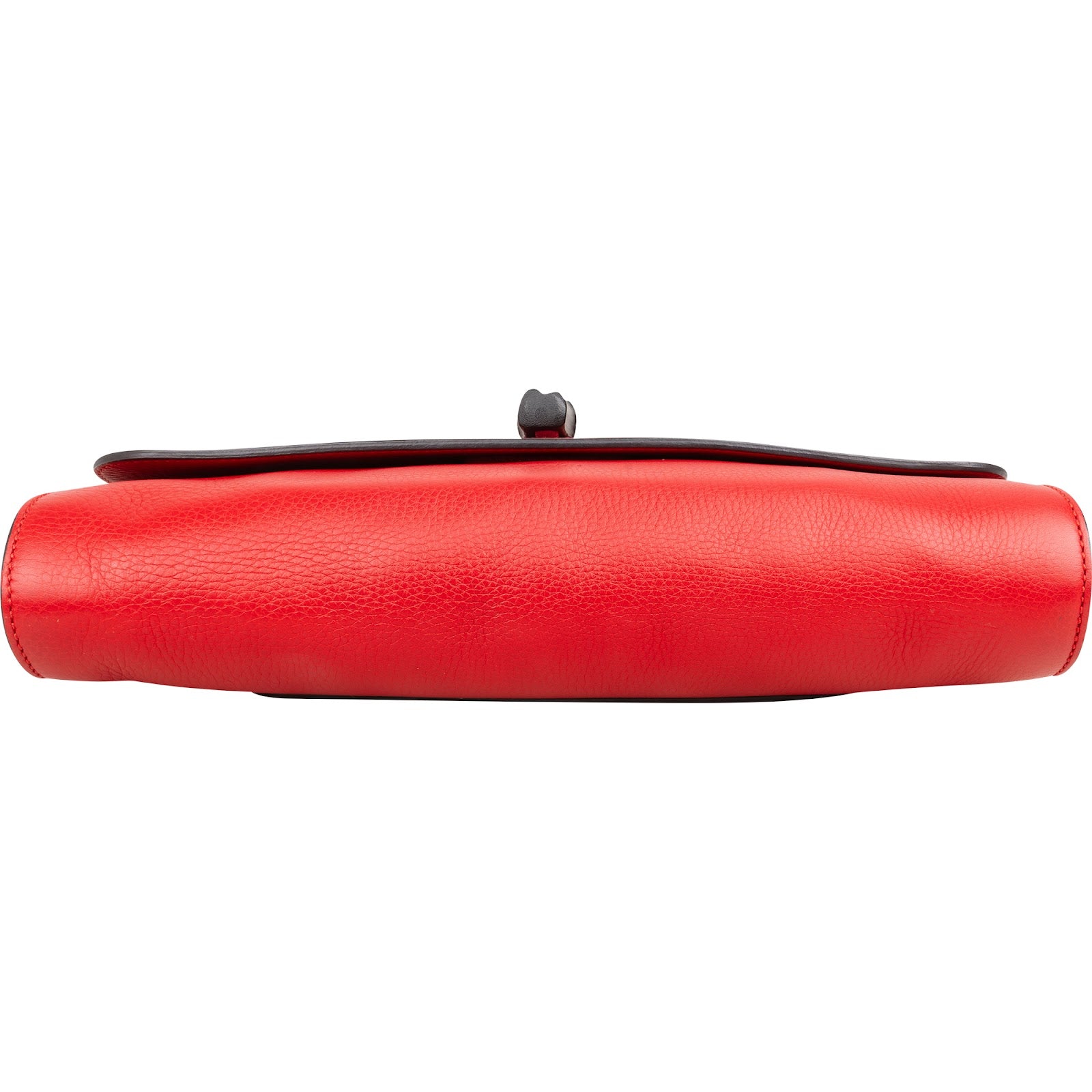 Gucci Red Pebbled Leather Bamboo Clutch