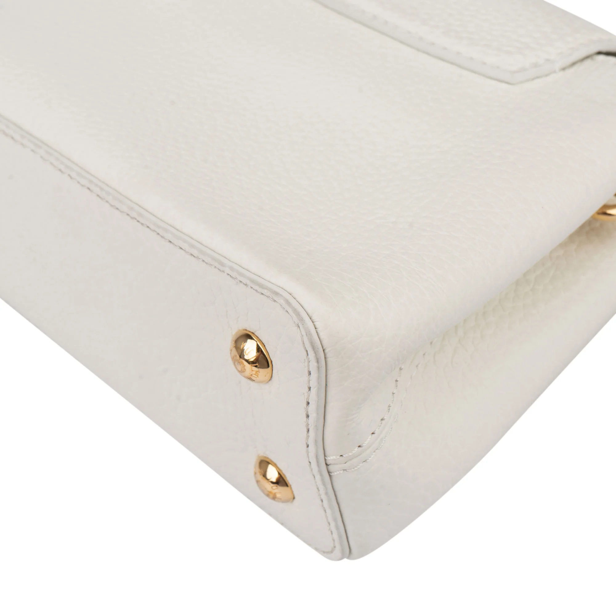 Louis Vuitton White Leather Capucines BB Handbag