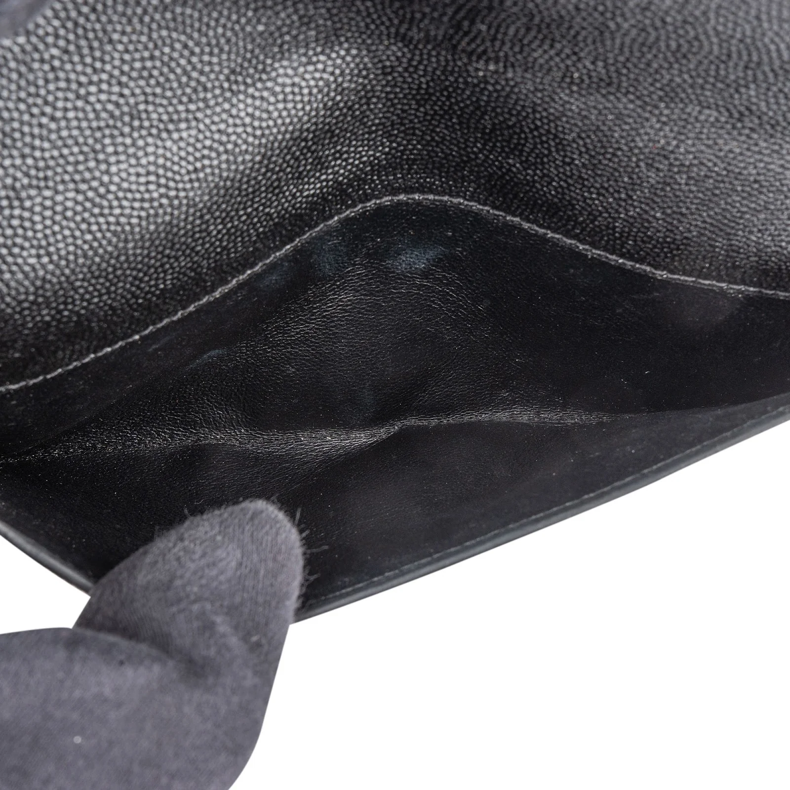 Saint Laurent Grain de Poudre Leather Uptown Wallet