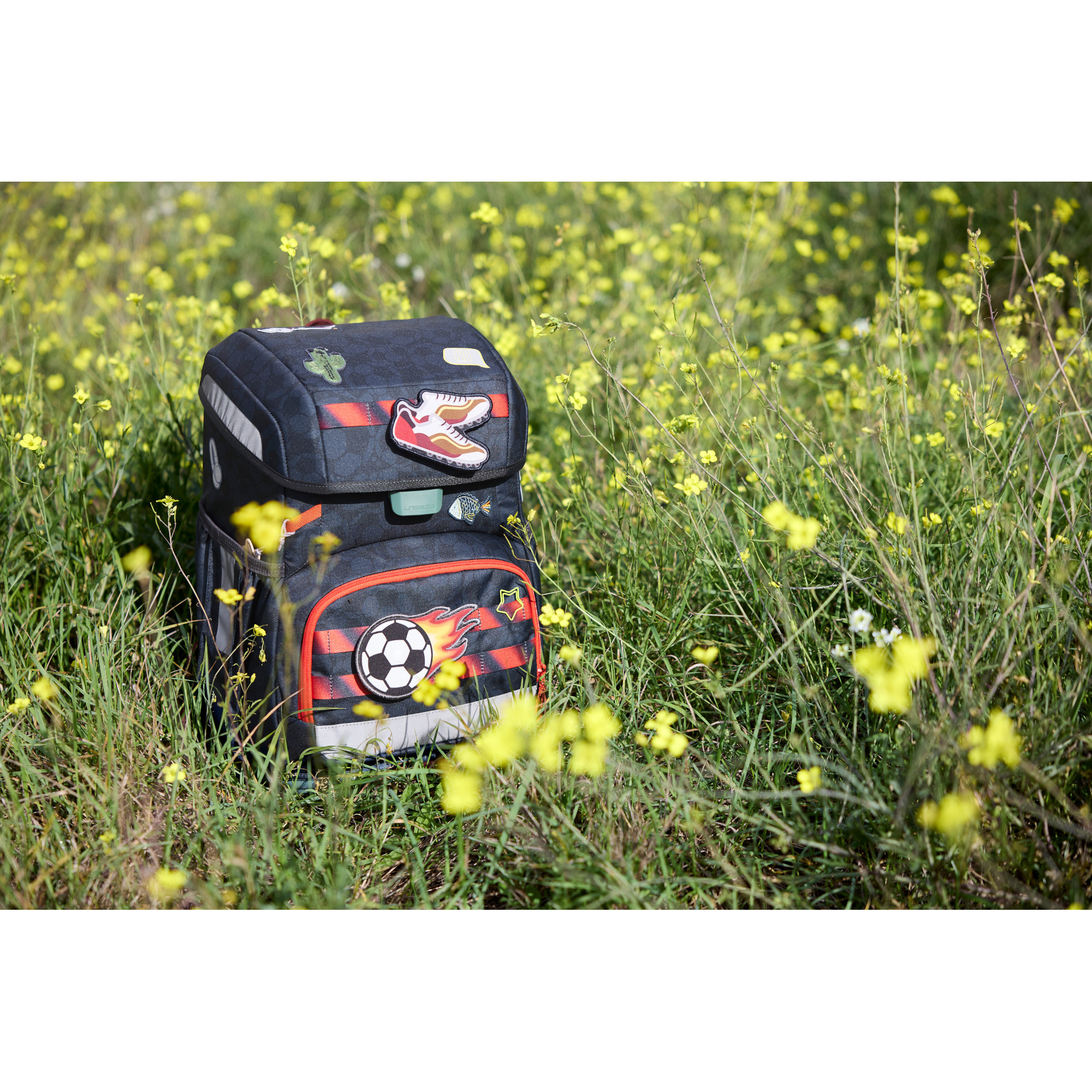 School Set Light Unique Schulranzenset 5tlg. - Football deep blue