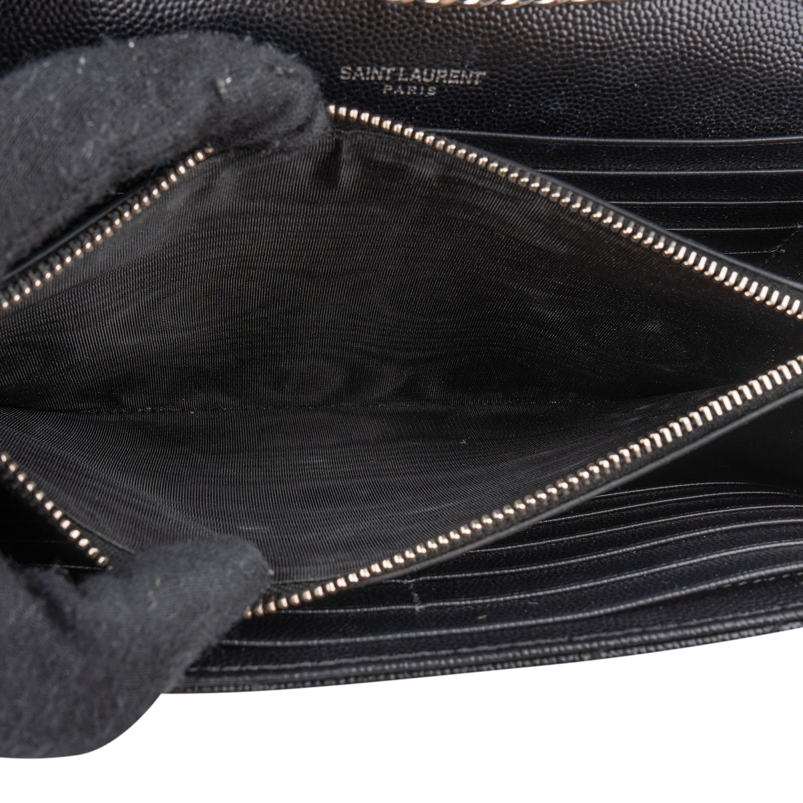 Yves Saint Laurent Grain de Poudre Quilted Leather Wallet On Chain