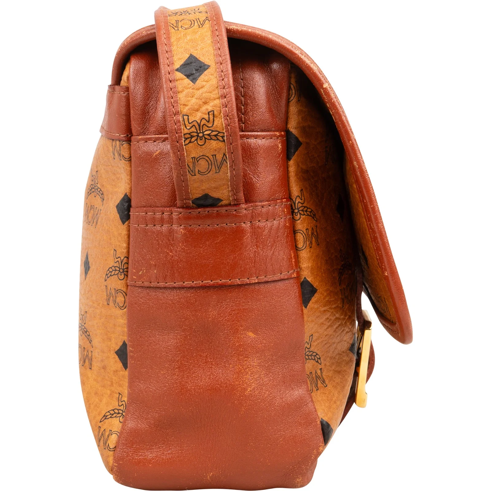 MCM Monogram Visetos Buckle Flap Crossbody Bag