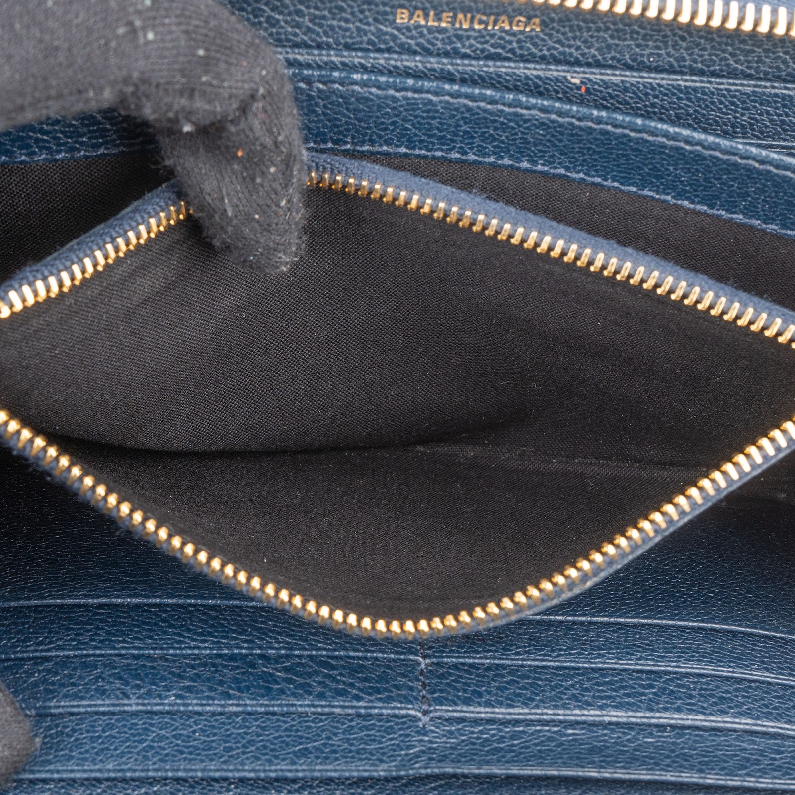 Balenciaga Classic Blue Continental City Zip Around Wallet