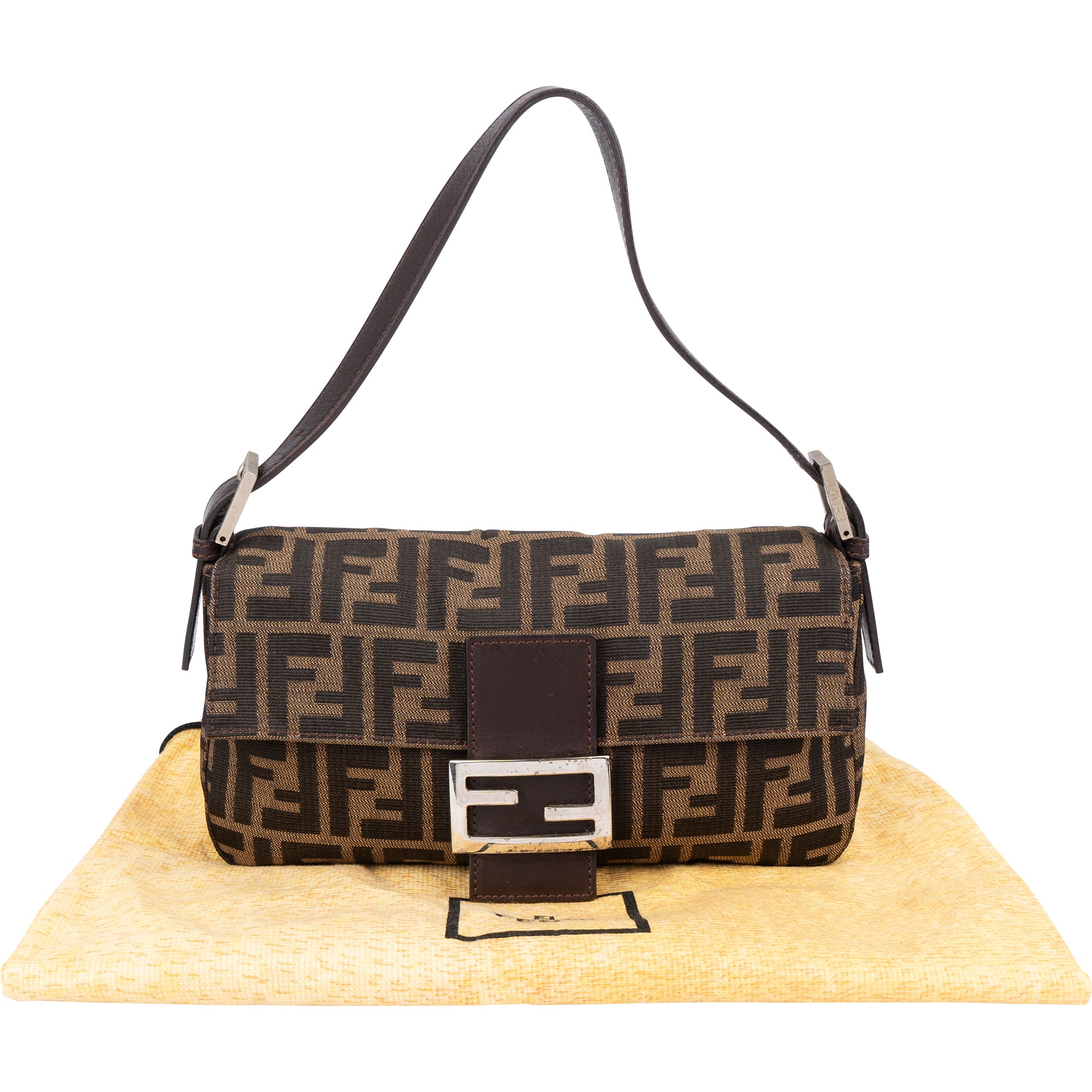 Fendi Monogram FF Zucca Baguette Shoulder Bag