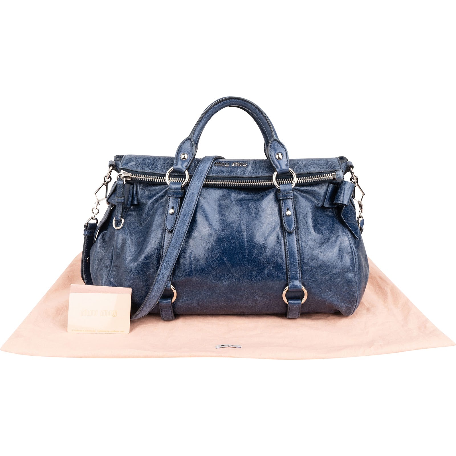 Miu Miu - Vitello Lux Bow Satchel handtas