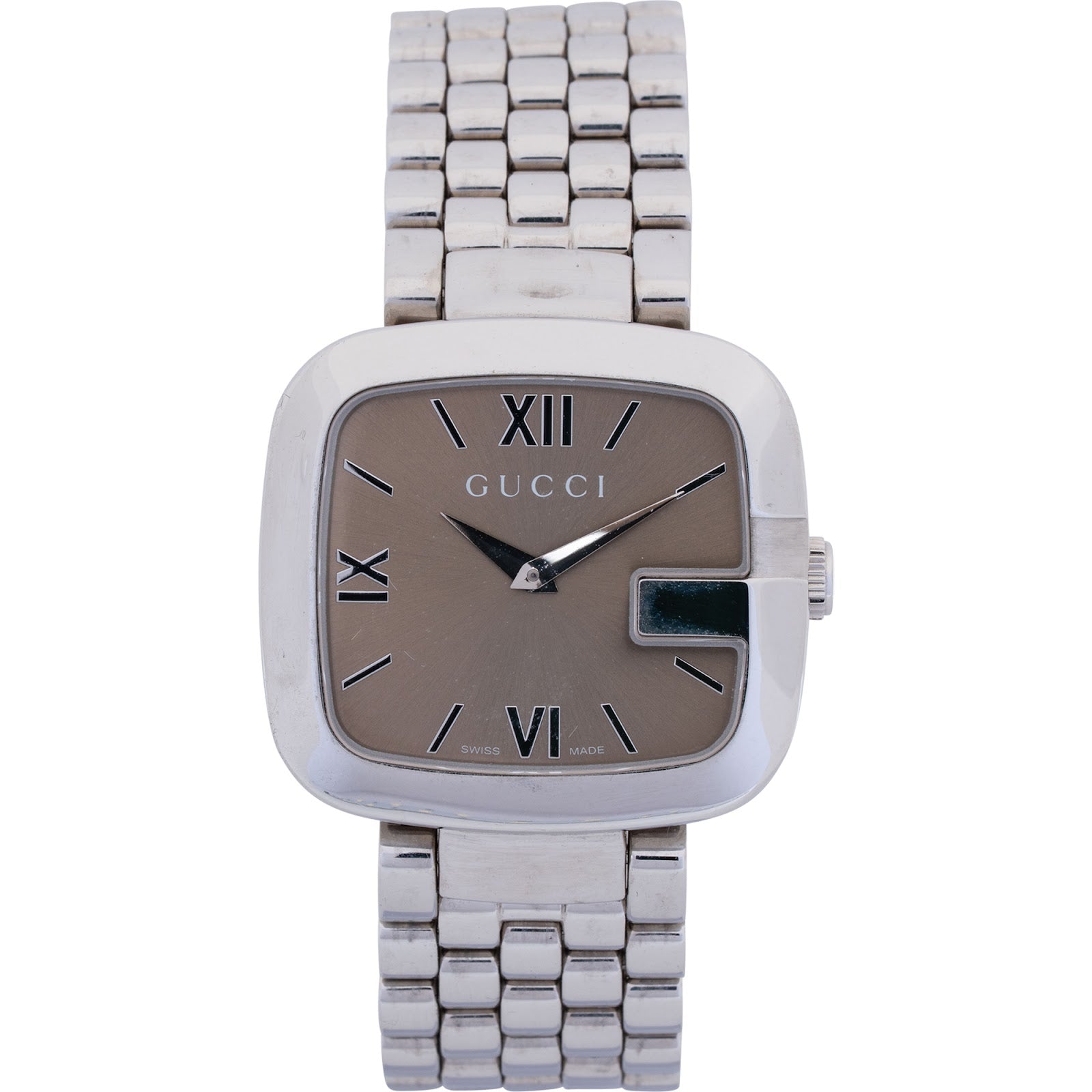 Gucci Silver Tone G-Frame 125.4 Damenuhr
