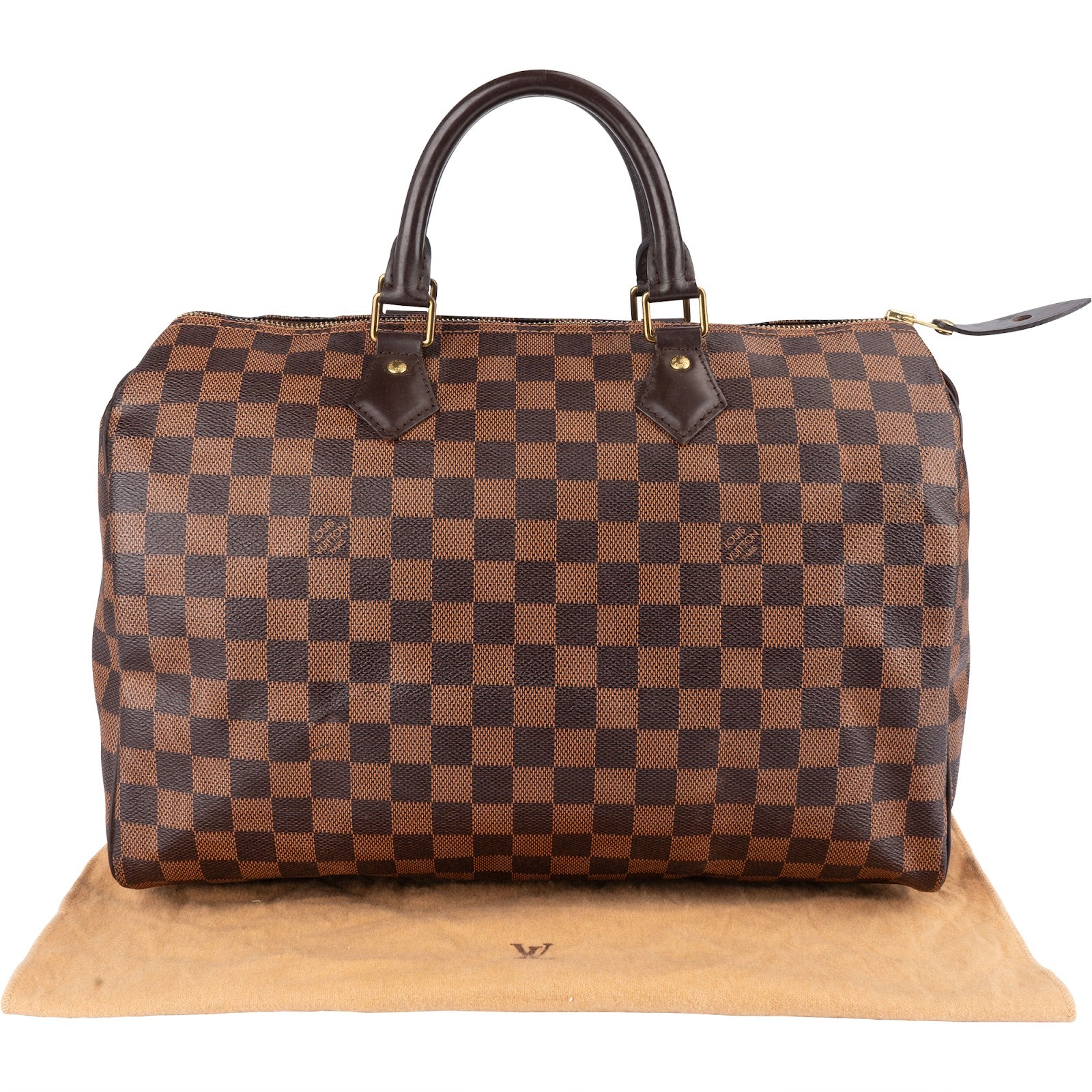 Louis Vuitton Monogram Damier Ebene Speedy 35 Boston Bag