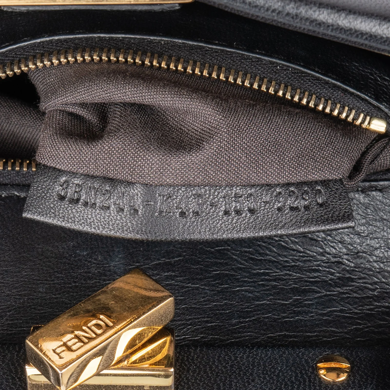 Fendi Black Leather Mini Peekaboo Handbag