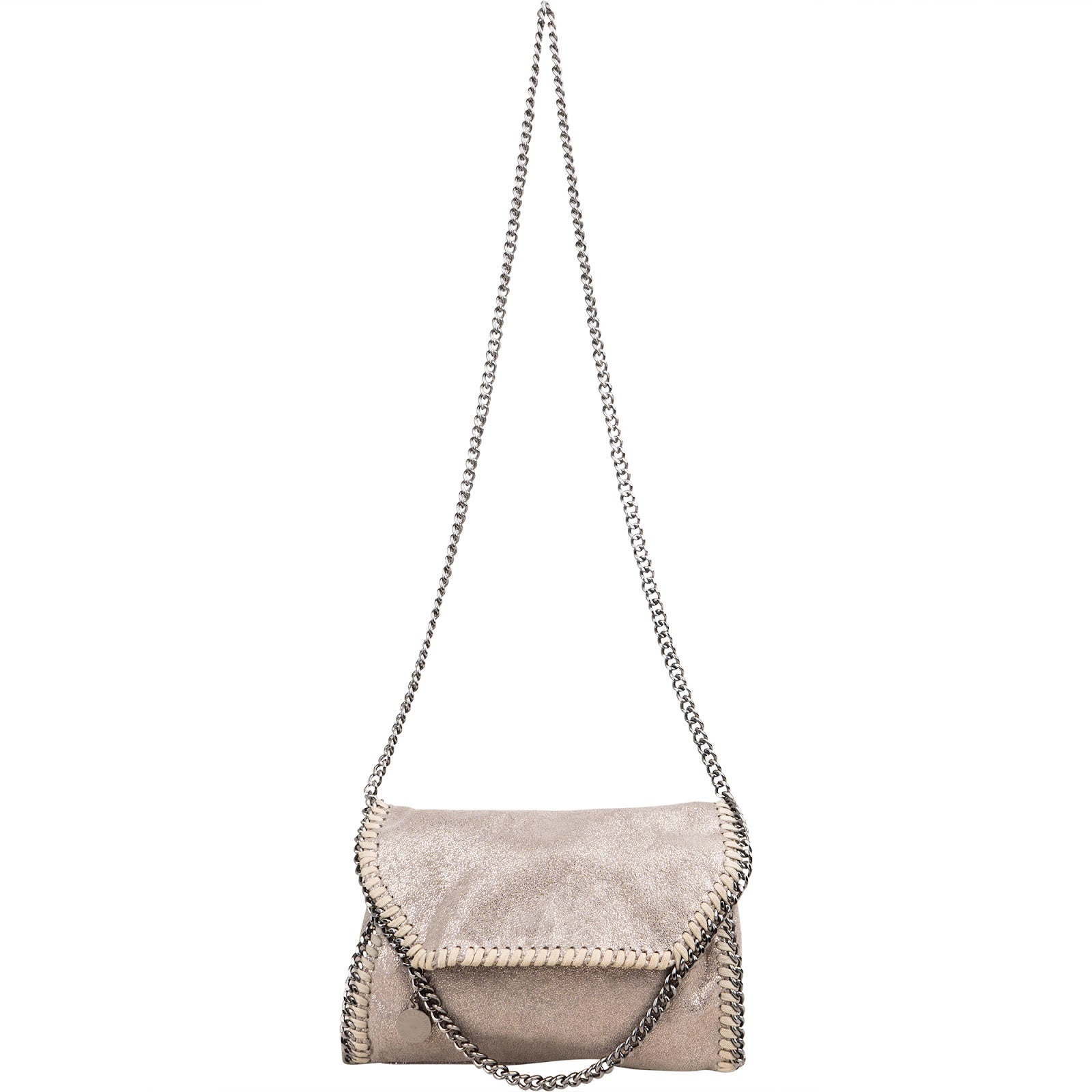 Stella McCartney Metallic Falabella Fold Over Crossbody Bag