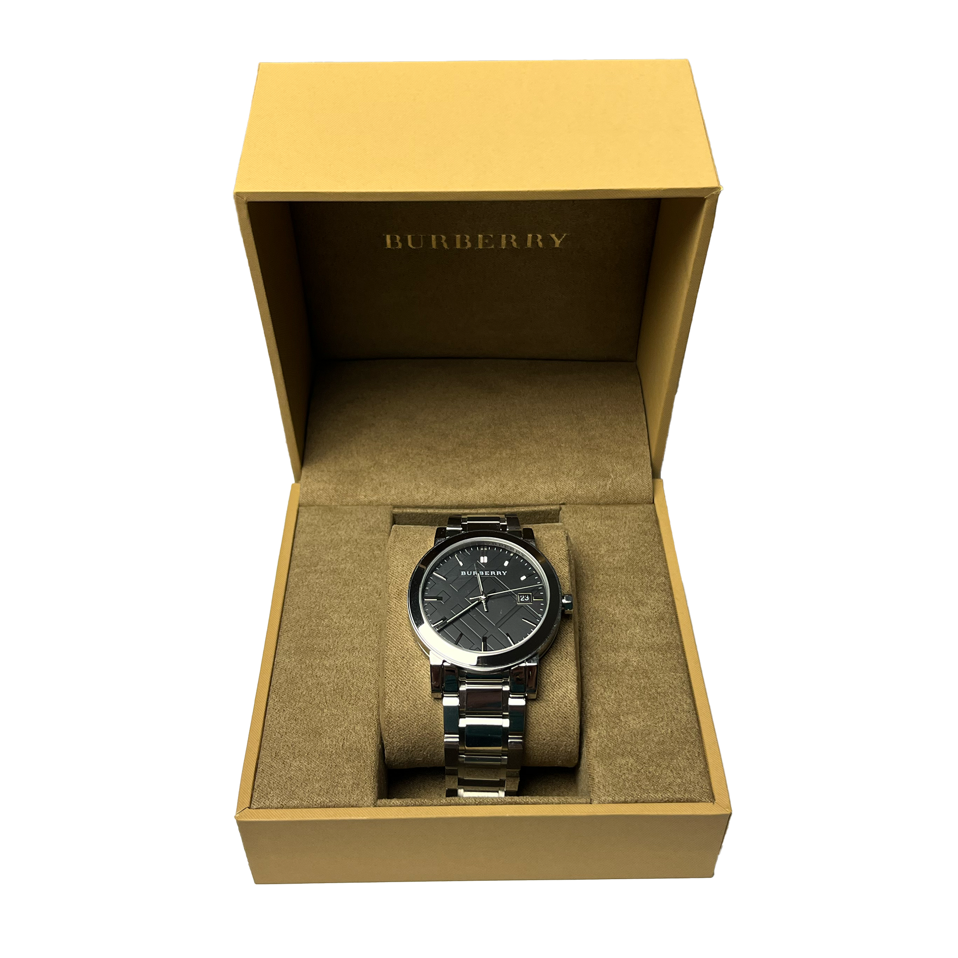 Burberry BU9001 Schwarzes Zifferblatt Edelstahl Unisex Uhr