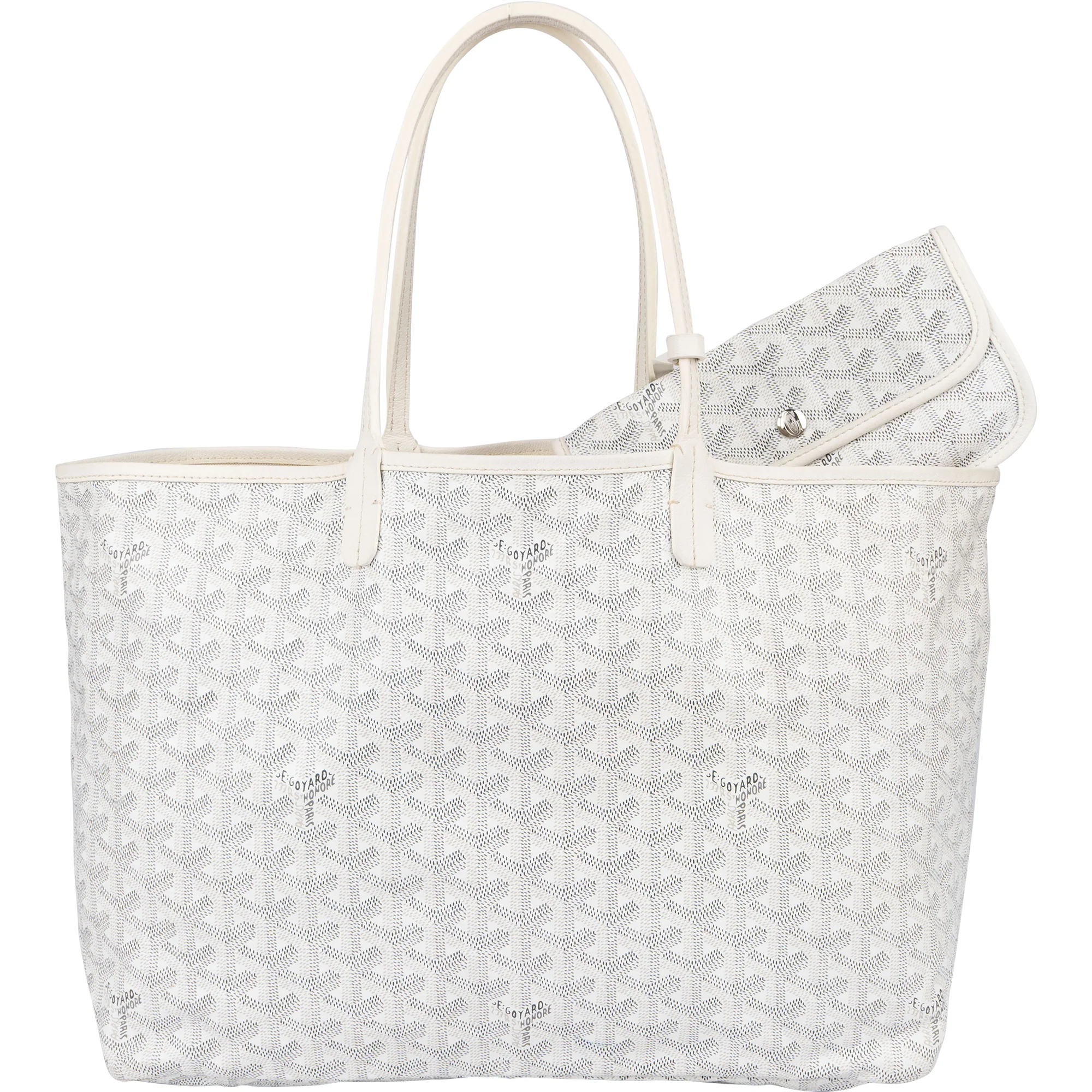 Goyard White Goyardine Monogram Saint Louis PM Shoulder Bag
