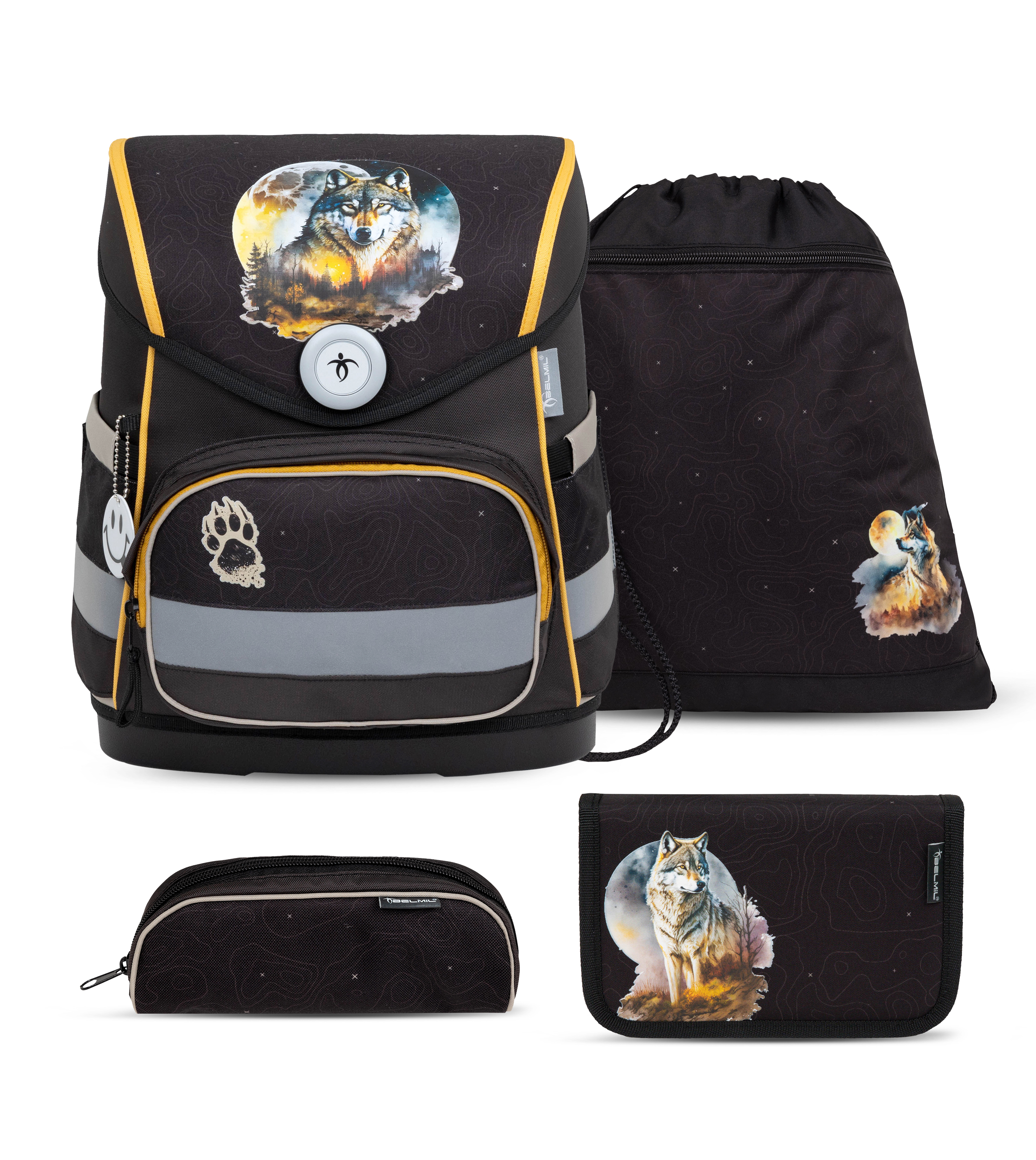 Compact satchel set 4-piece with chest strap - Moonless Night