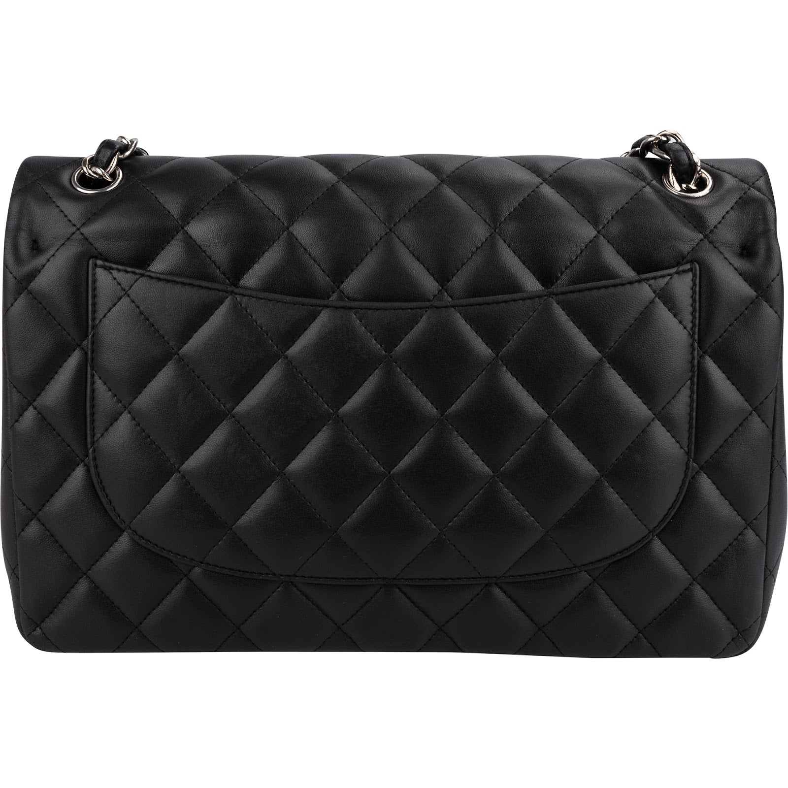 Chanel Quilted Lambskin Palladium Jumbo Double-Flap Crossbody Bag
