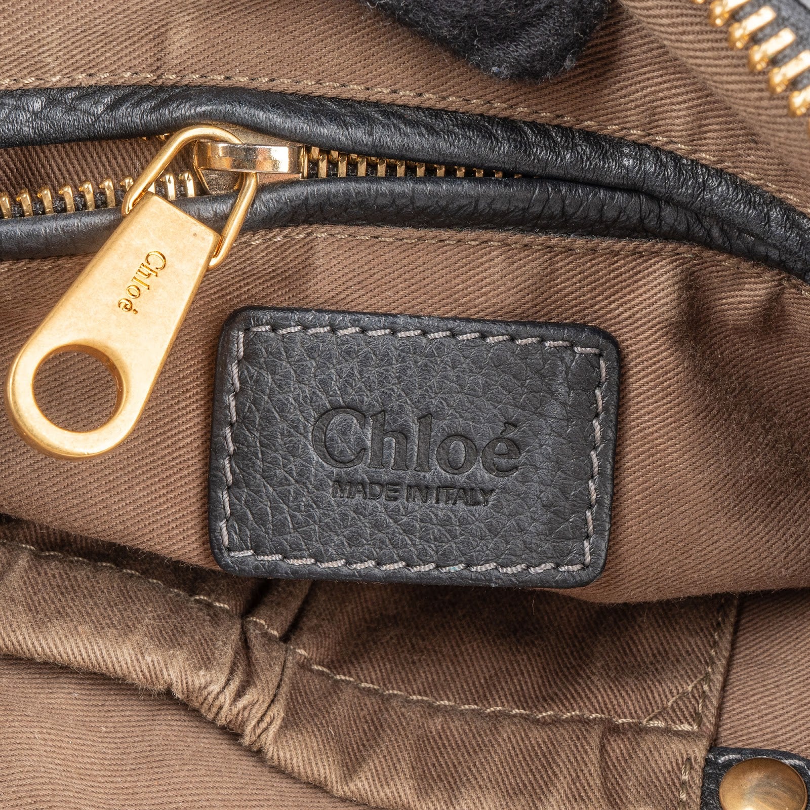 Chloé Black Grained Leather Marcie Handbag