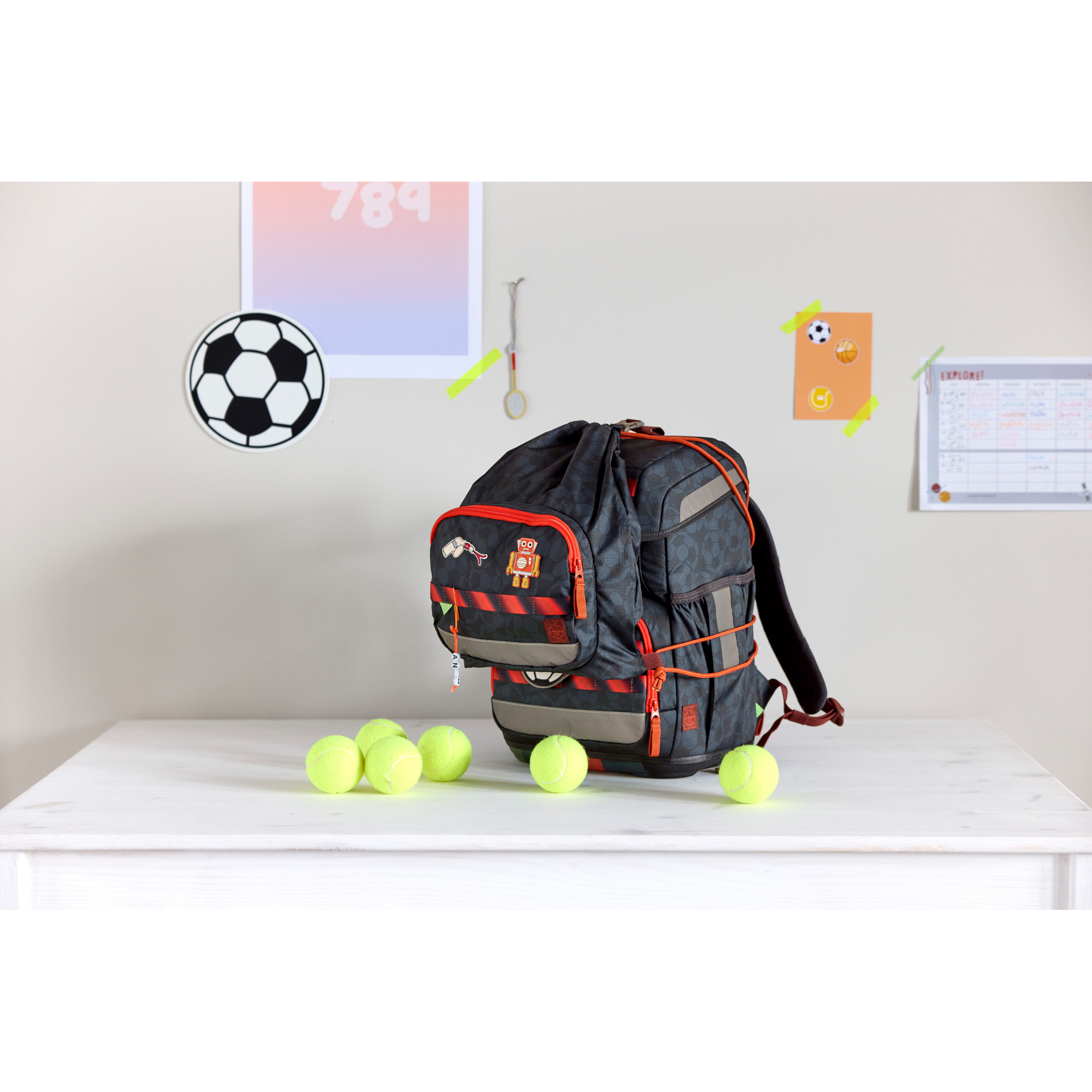School Set Light Unique Schulranzenset 5tlg. - Football deep blue