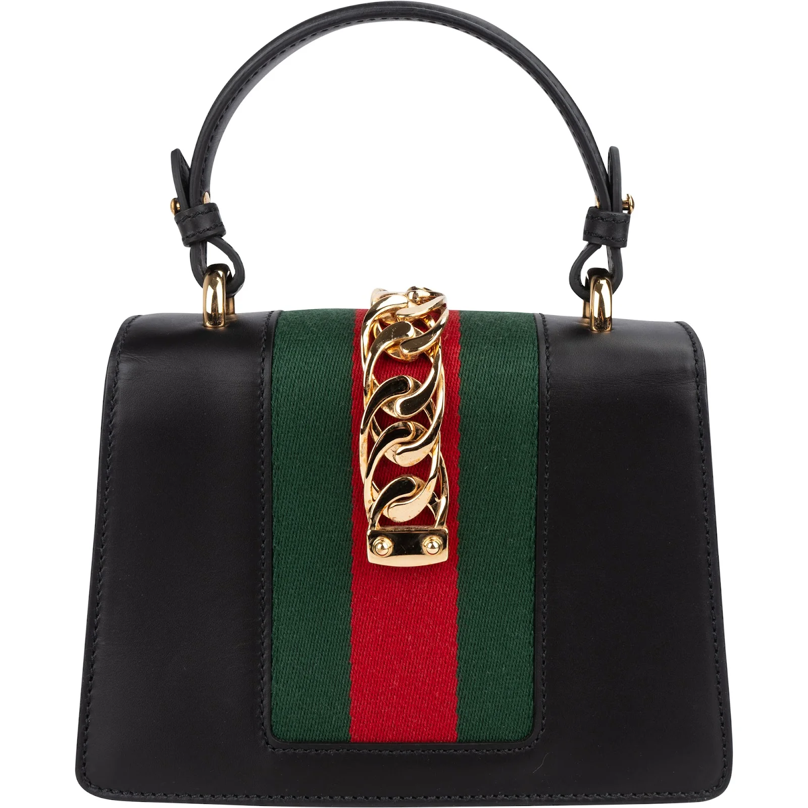 Gucci Black Leather Sylvie Sherry Line Handbag