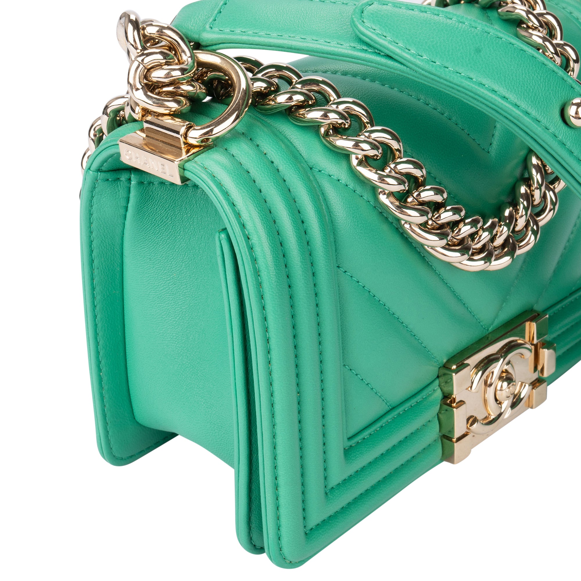 Chanel Chevron Lambskin Boy Single Flap Crossbody Bag