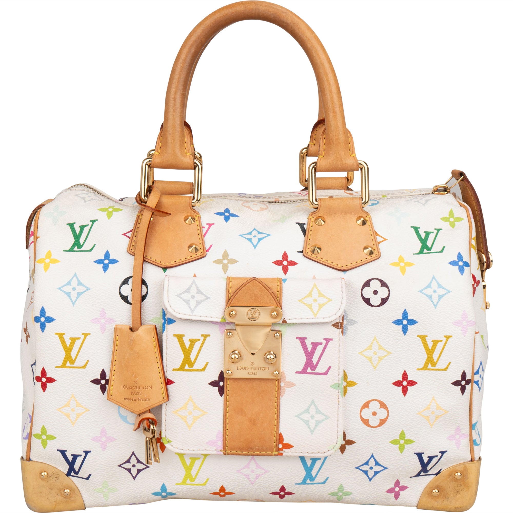 Louis Vuitton Canvas Murakami Multicolor Monogram Speedy 30 Boston Bag