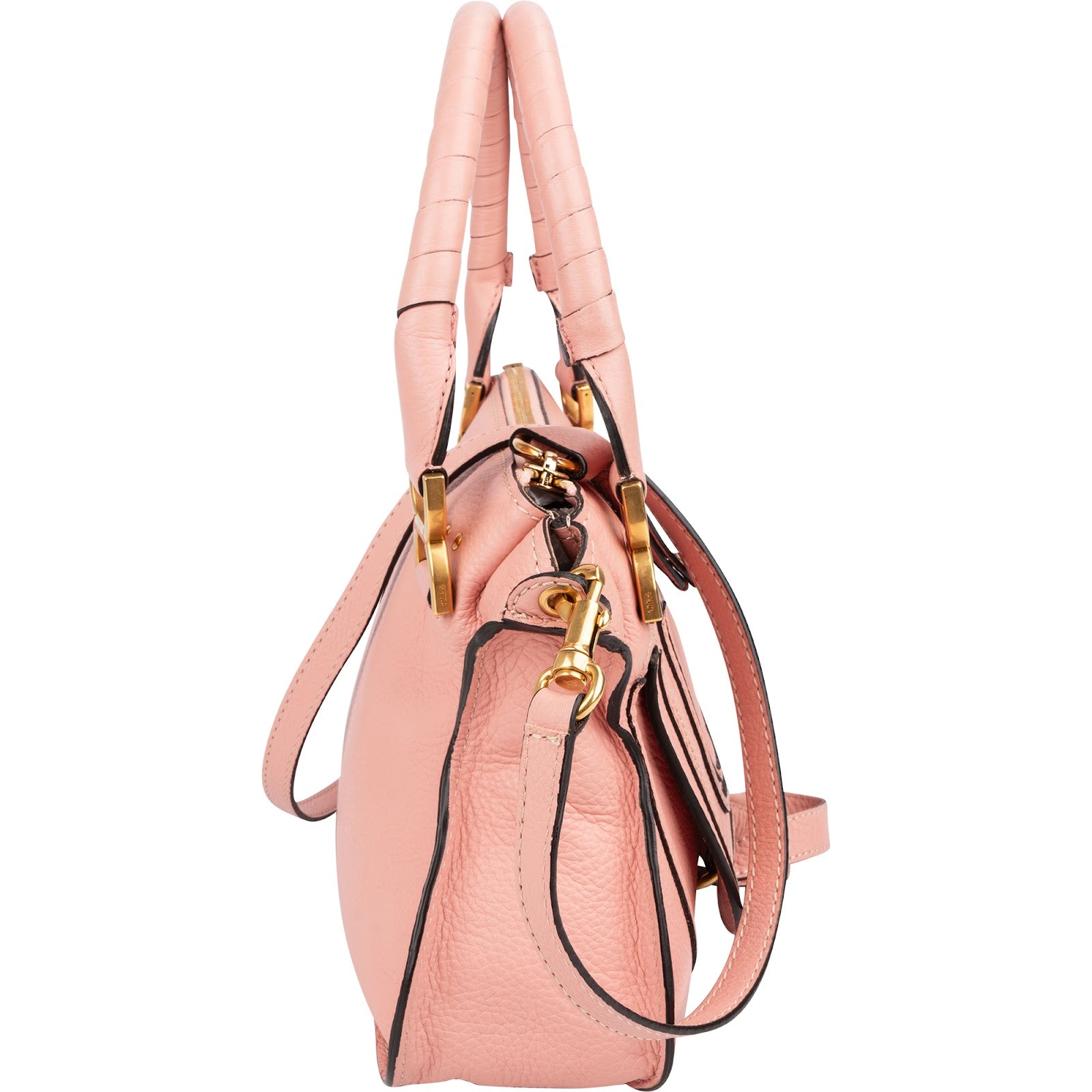 Chloé Grained Calfskin Marcie Small Satchel Handbag