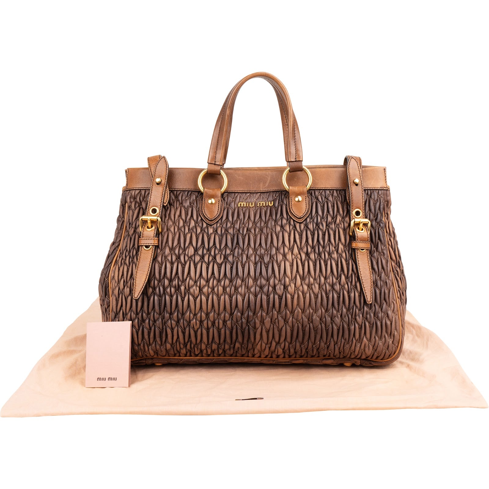 Miu Miu Matelassé Nappa Leather Bicolor Satchel