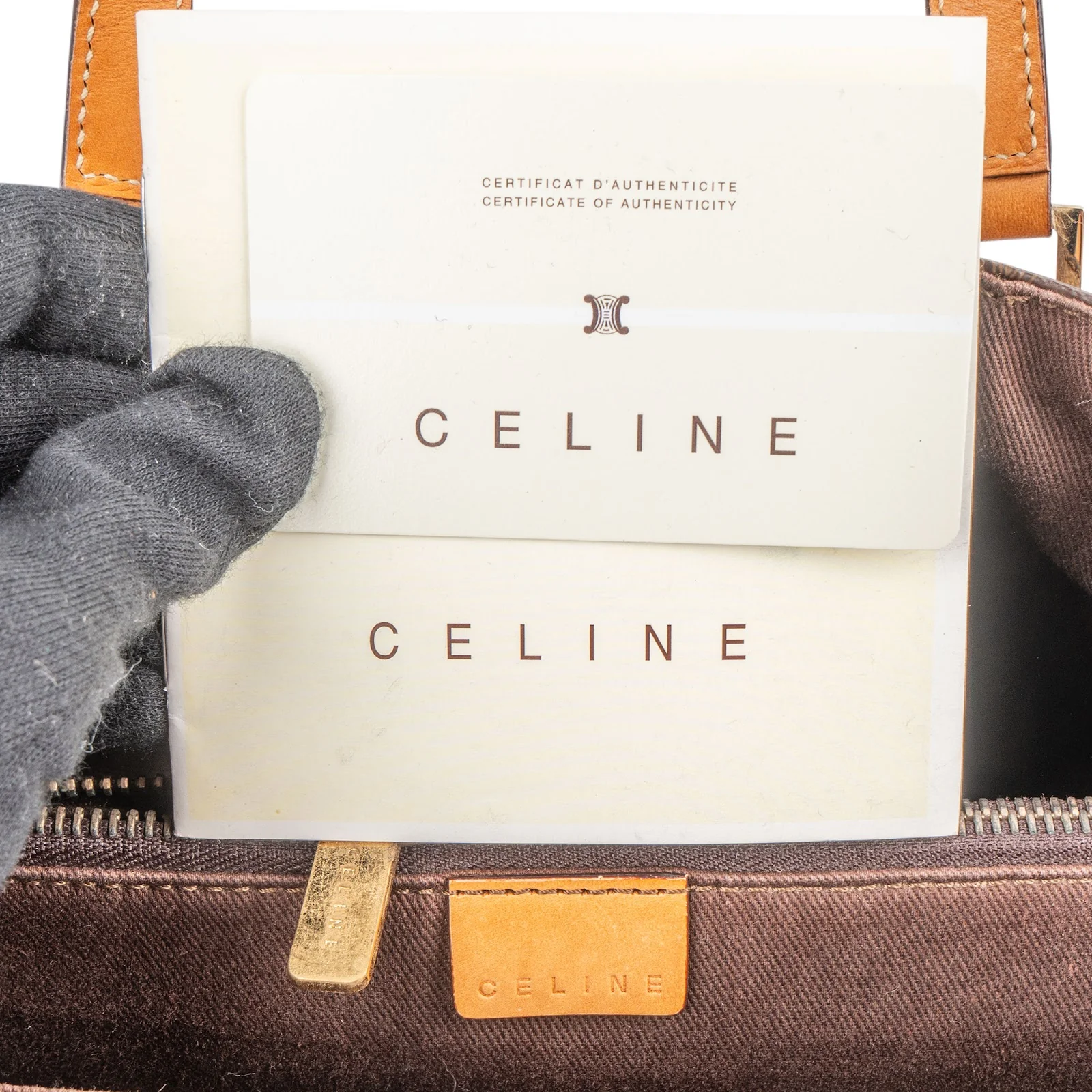 Celine Monogram Macadam Canvas Vertical Handbag