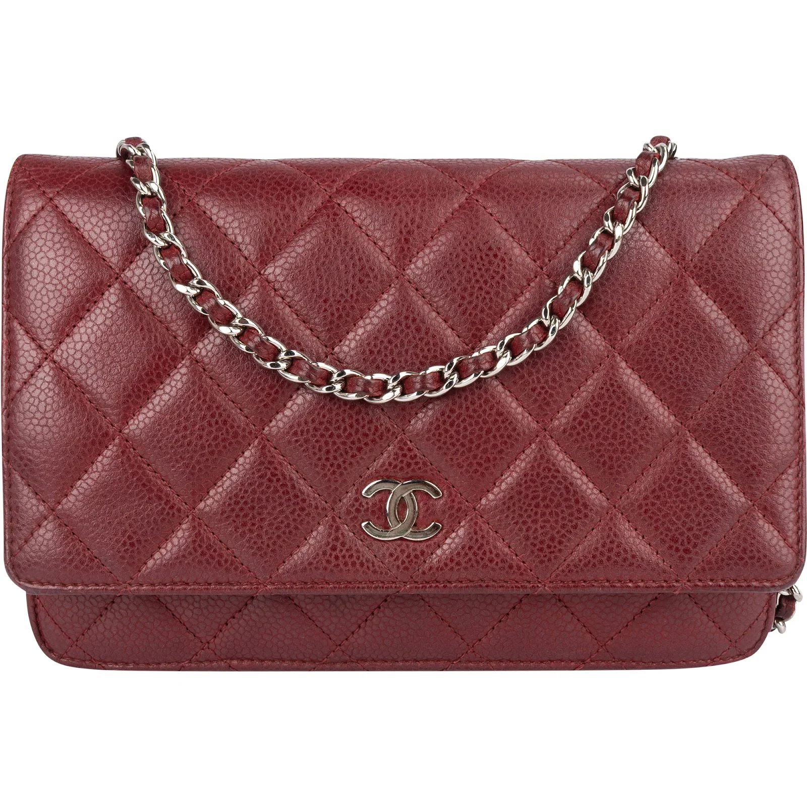 Chanel Quilted Caviar Leather Wallet On Chain Crossbody Bag