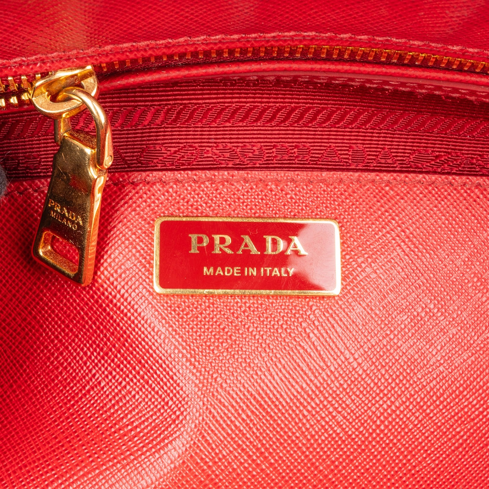 Prada Red Saffiano Leather Galleria Handbag