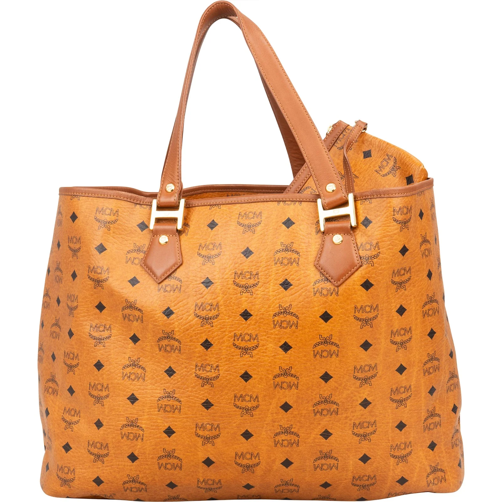 MCM Monogram Visetos Liz Reversible Large Shopper Shoulder Bag