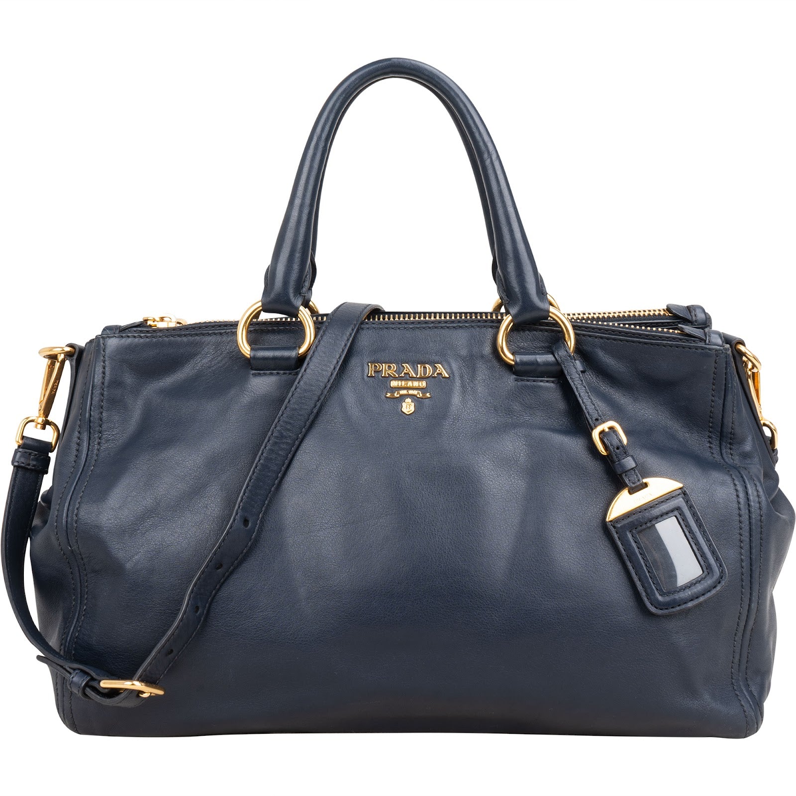 Prada Soft Calf Leather Bauletto Satchel Handbag
