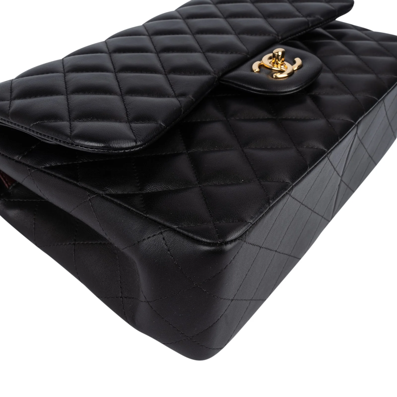 Chanel Quilted Lambskin Jumbo Double Flap Crossbody Bag