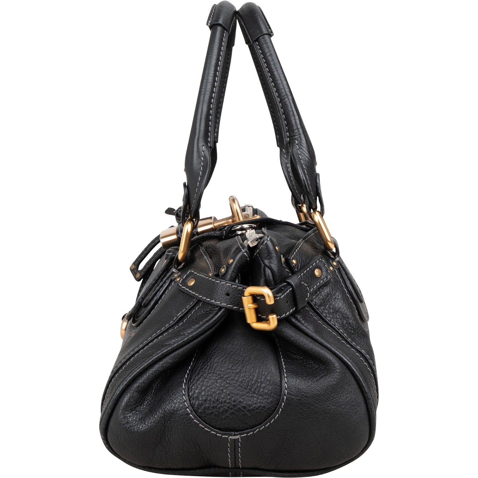 Chloé Black Leather Paddington Satchel Handbag