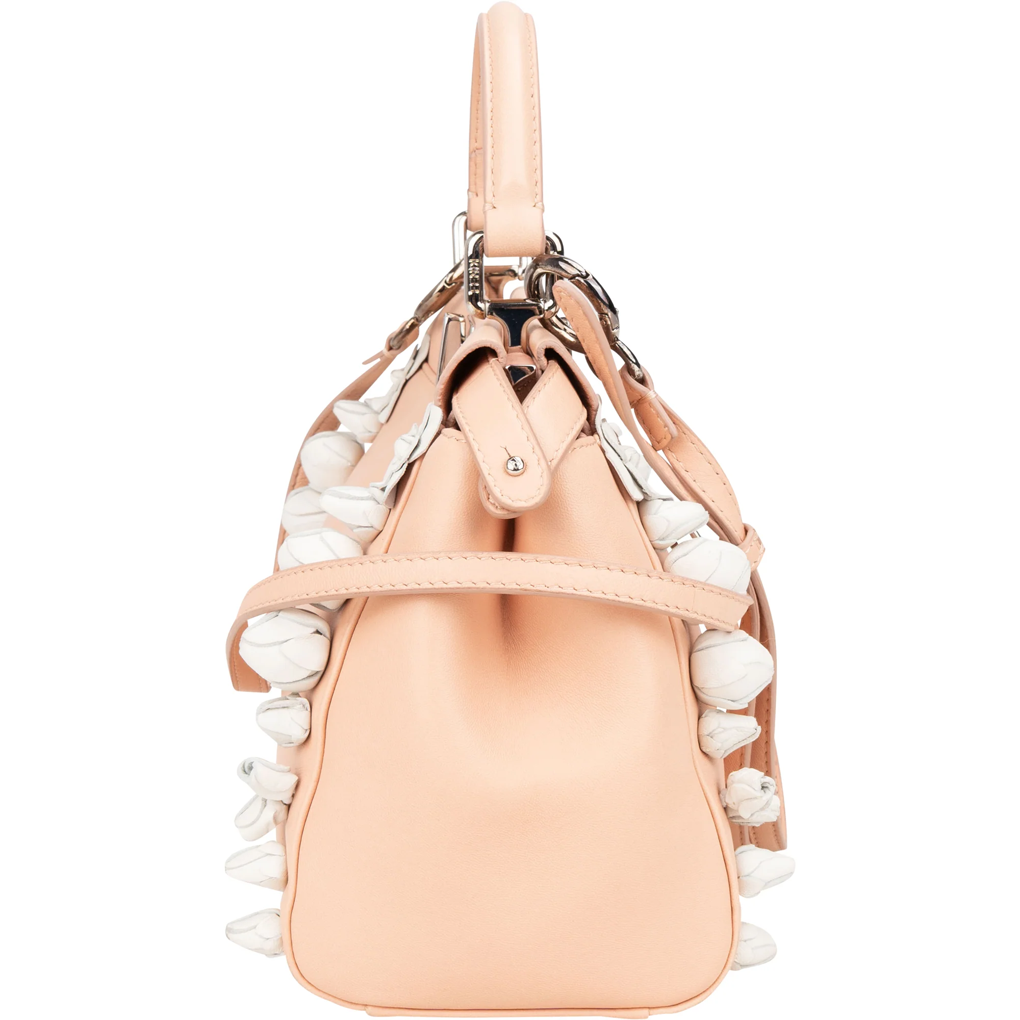 Fendi Nappa Leather Flowering Flower Mini Peekaboo Handbag