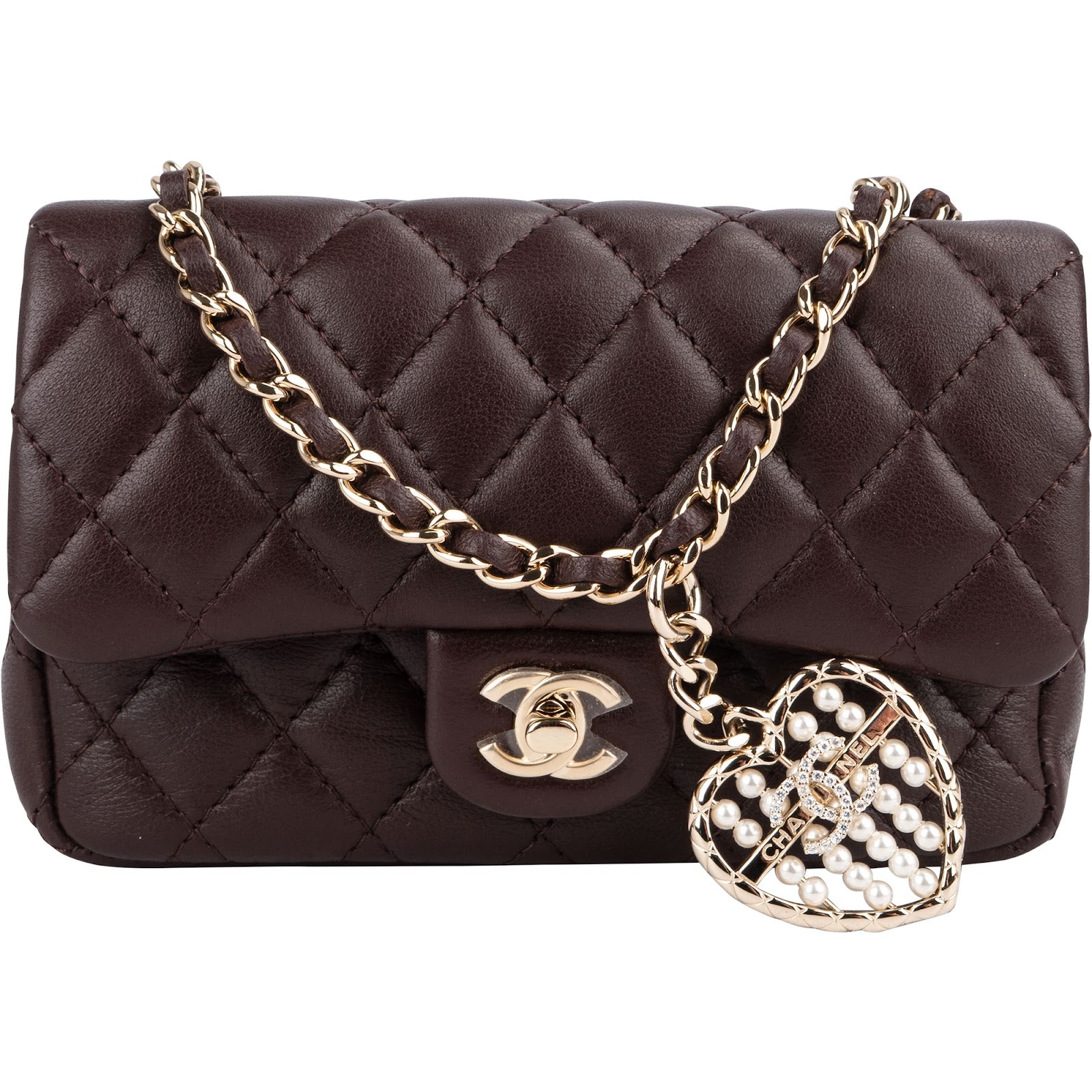 Chanel Quilted Lambskin Extra Mini Double Flap Pendant Bag