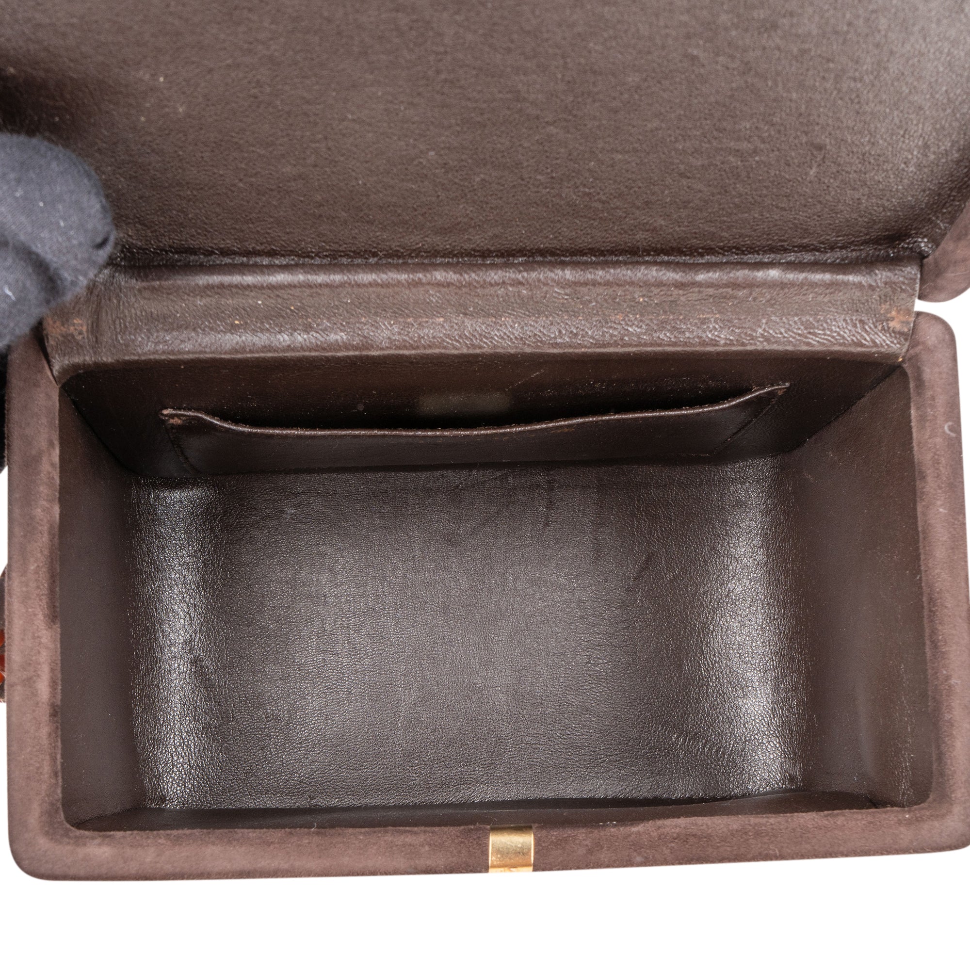 Chanel Quilted Suede Acrylic RARE 90s Vanity Handbag