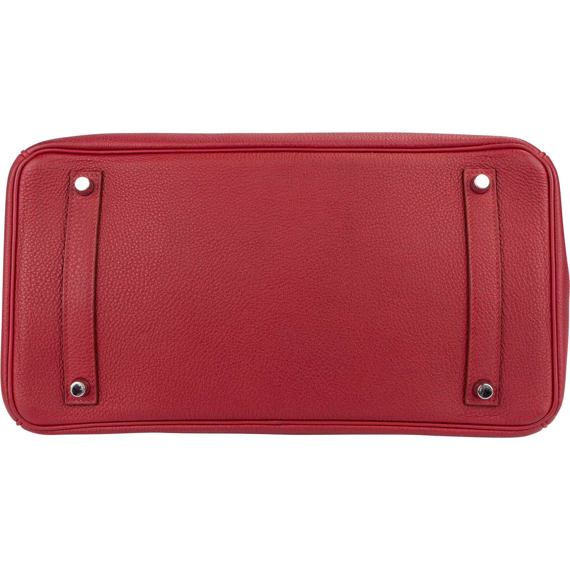Hermès Clemence Leather Palladium Rouge H Birkin 35 Handbag