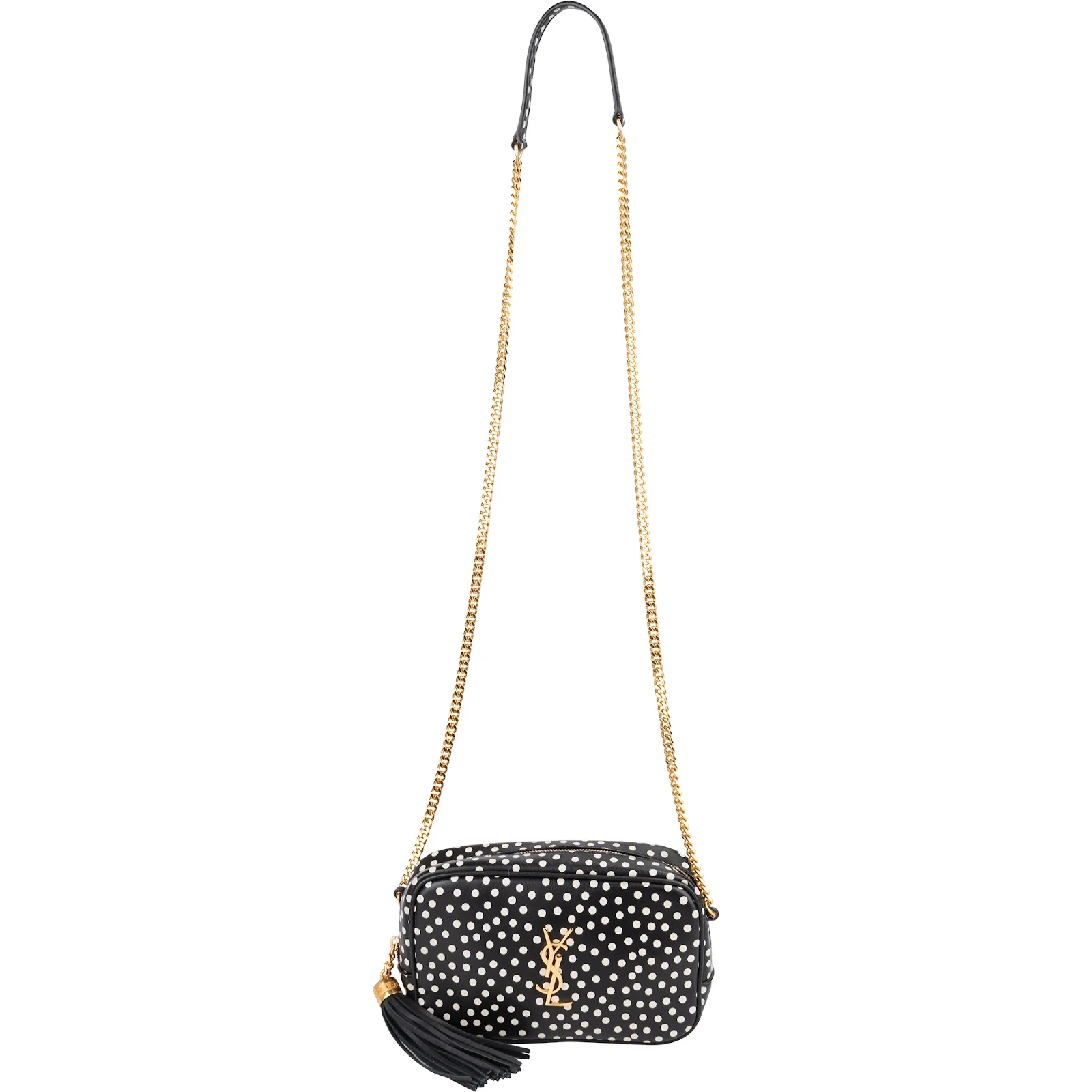 Saint Laurent Polka Dot Leather Lou Camera Crossbody Bag