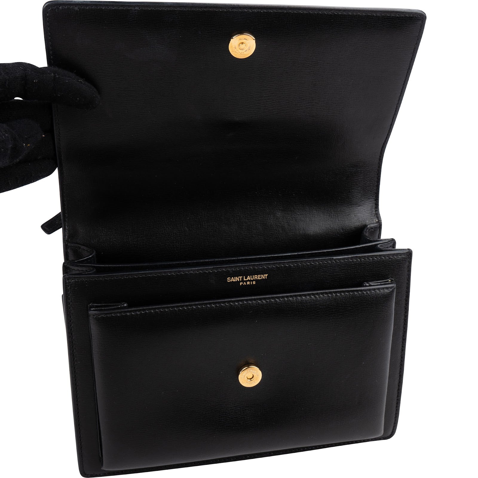 Saint Laurent Black Leather Sunset Medium Crossbody Bag