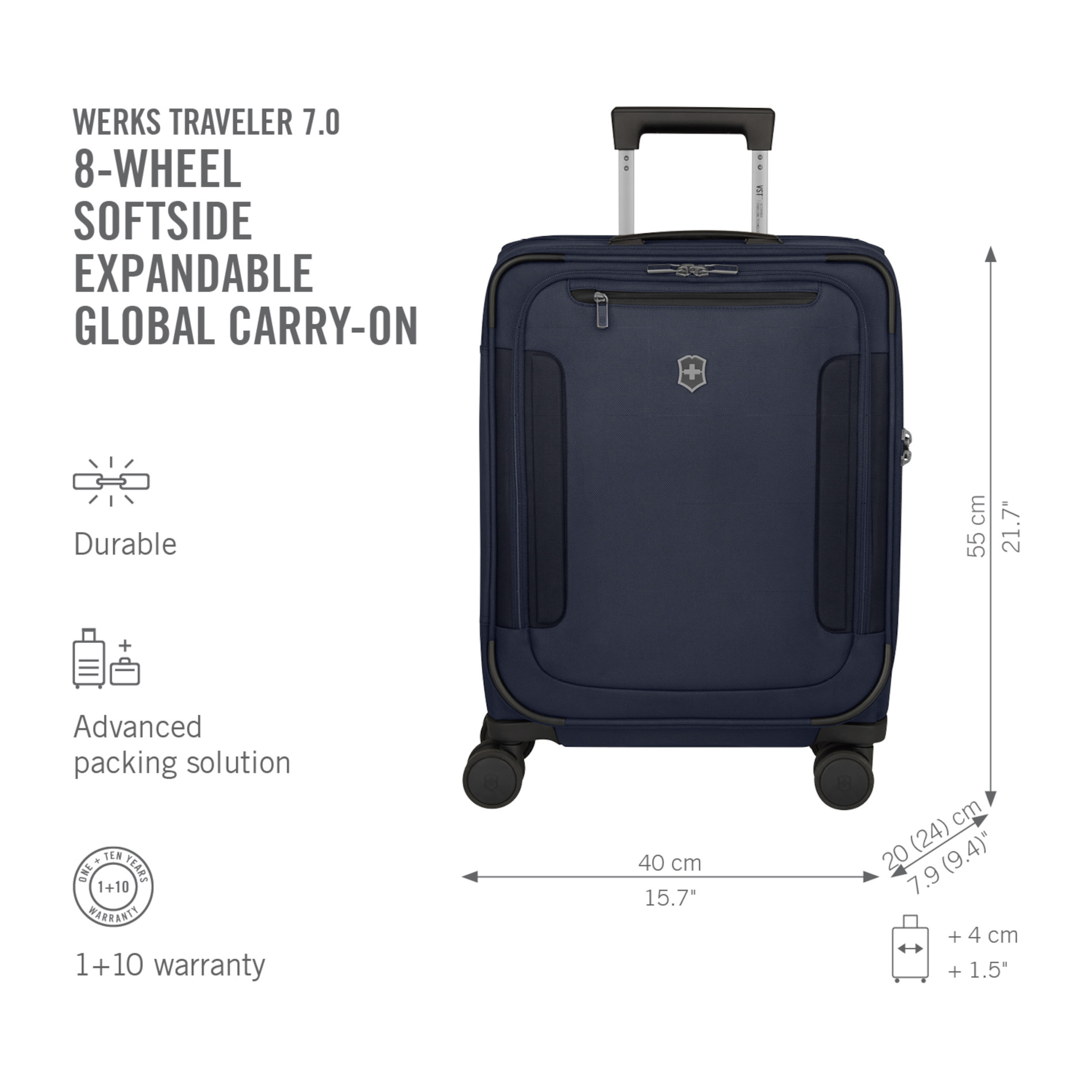 Werks Traveler 7.0 Global Carry-On - Navy Blue
