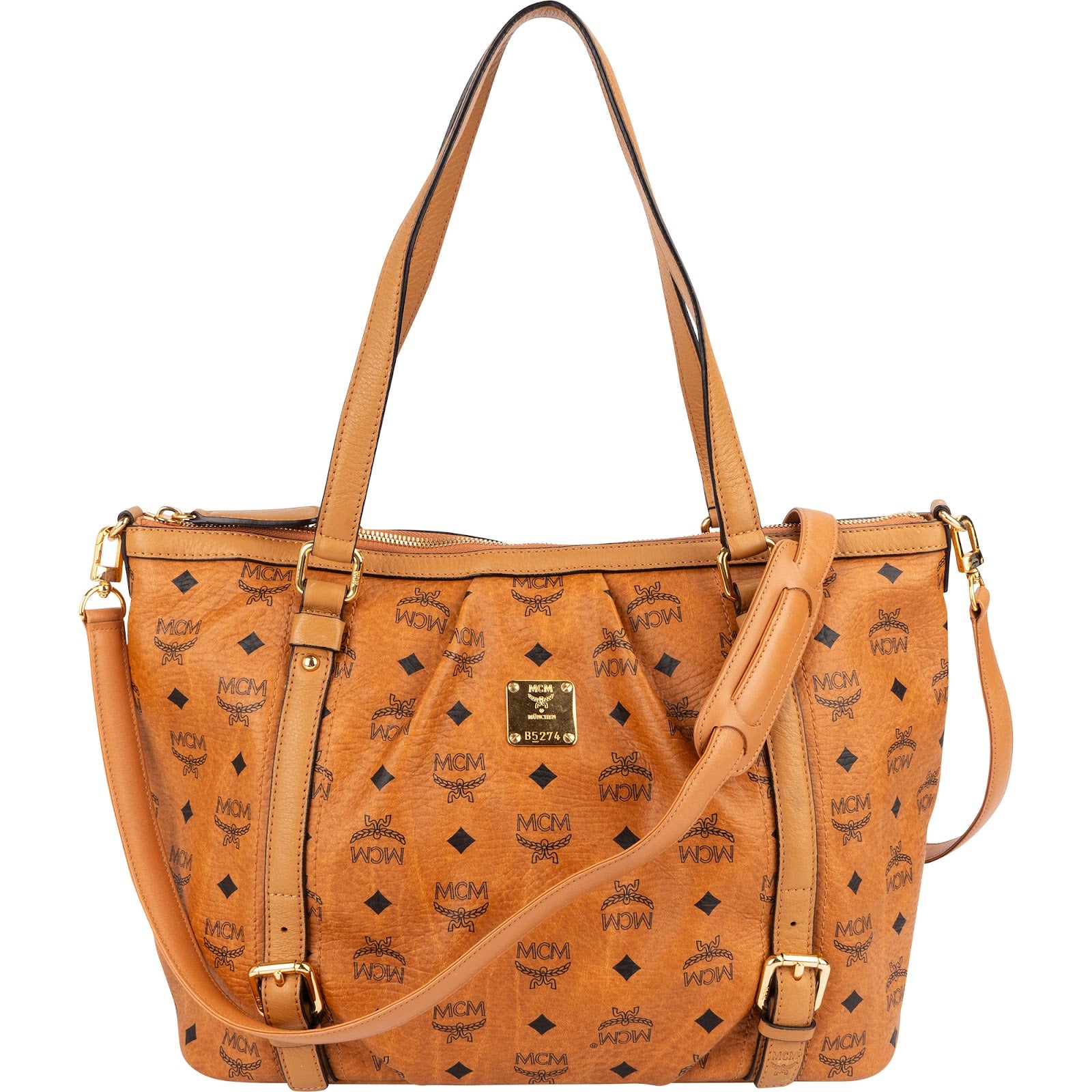 MCM Monogram Visetos Satchel Shoulder Bag
