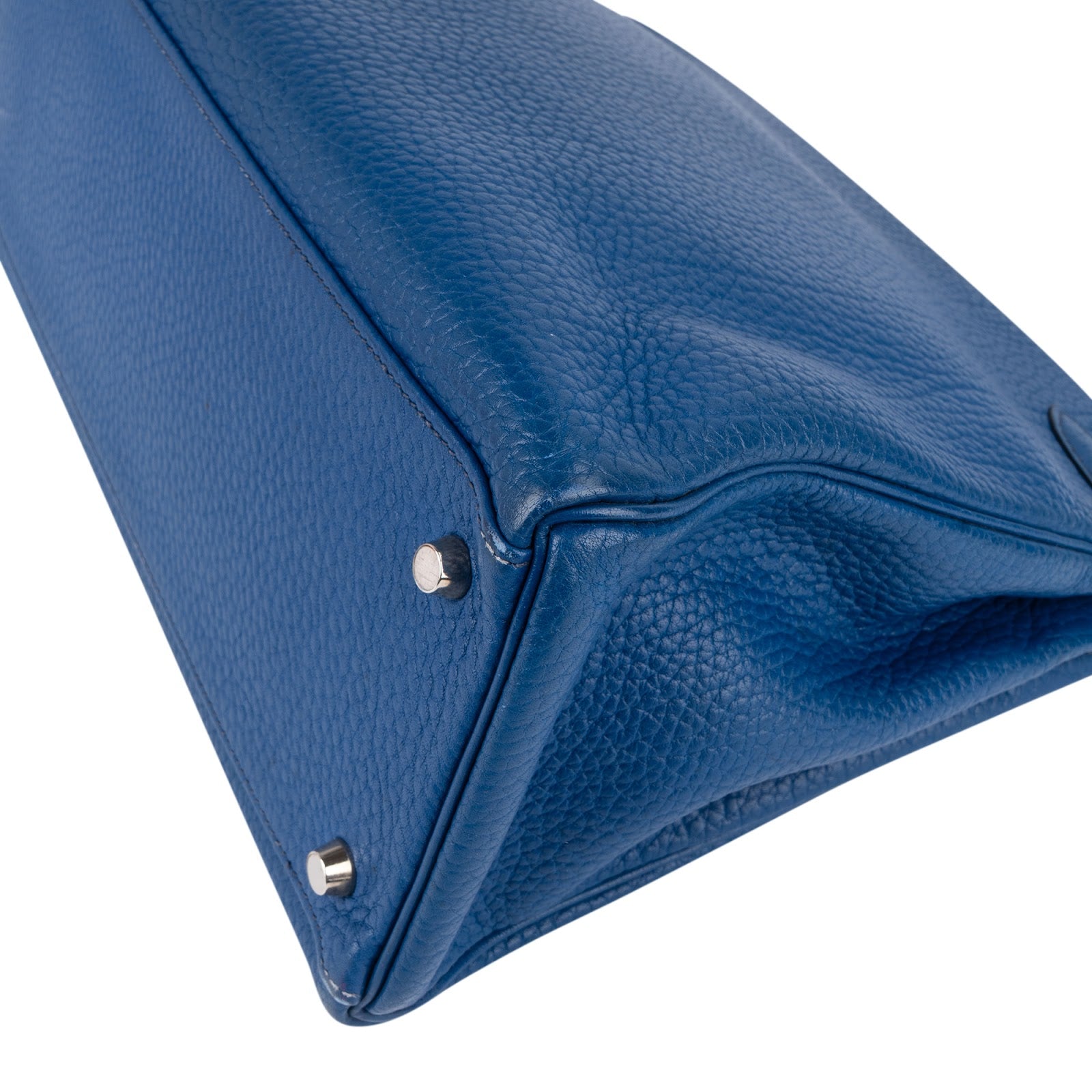 Sac à main Hermès Kelly Retourne 35 en cuir Bleu Togo