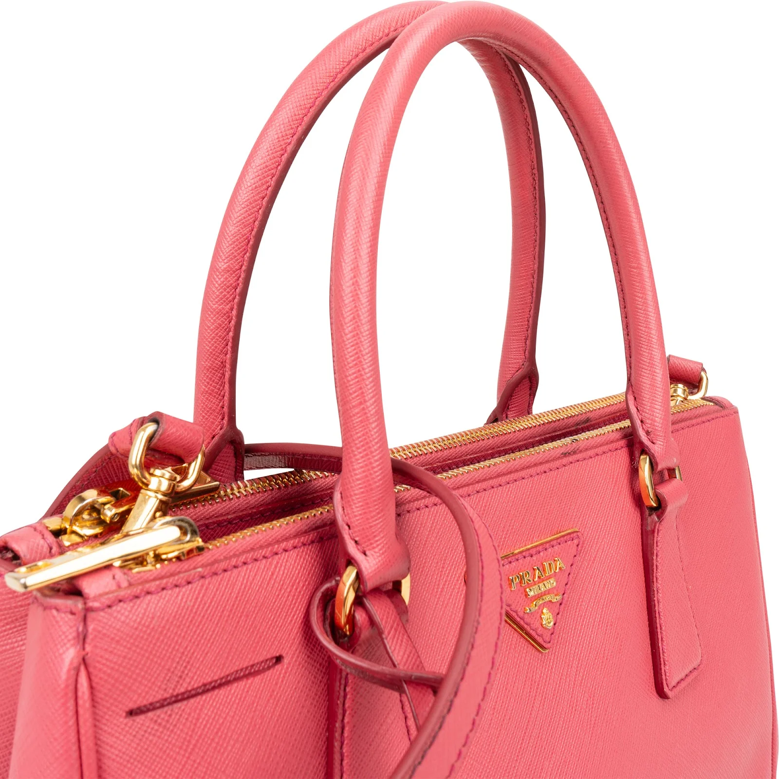 Prada Pink Saffiano Leather Galleria Handbag