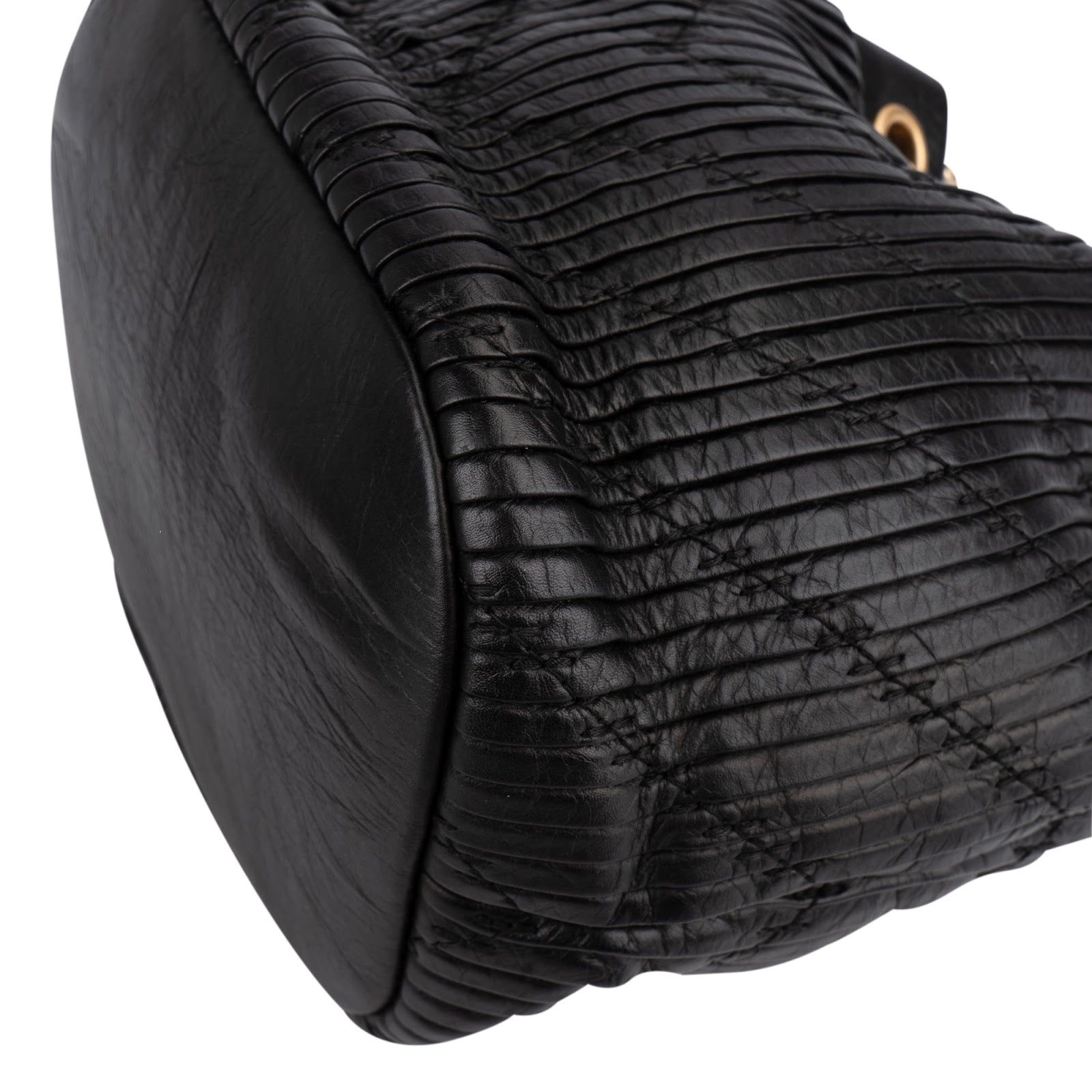 Chanel Pleated Calfskin Small Coco Pleats Drawstring Bucket Crossbody Bag